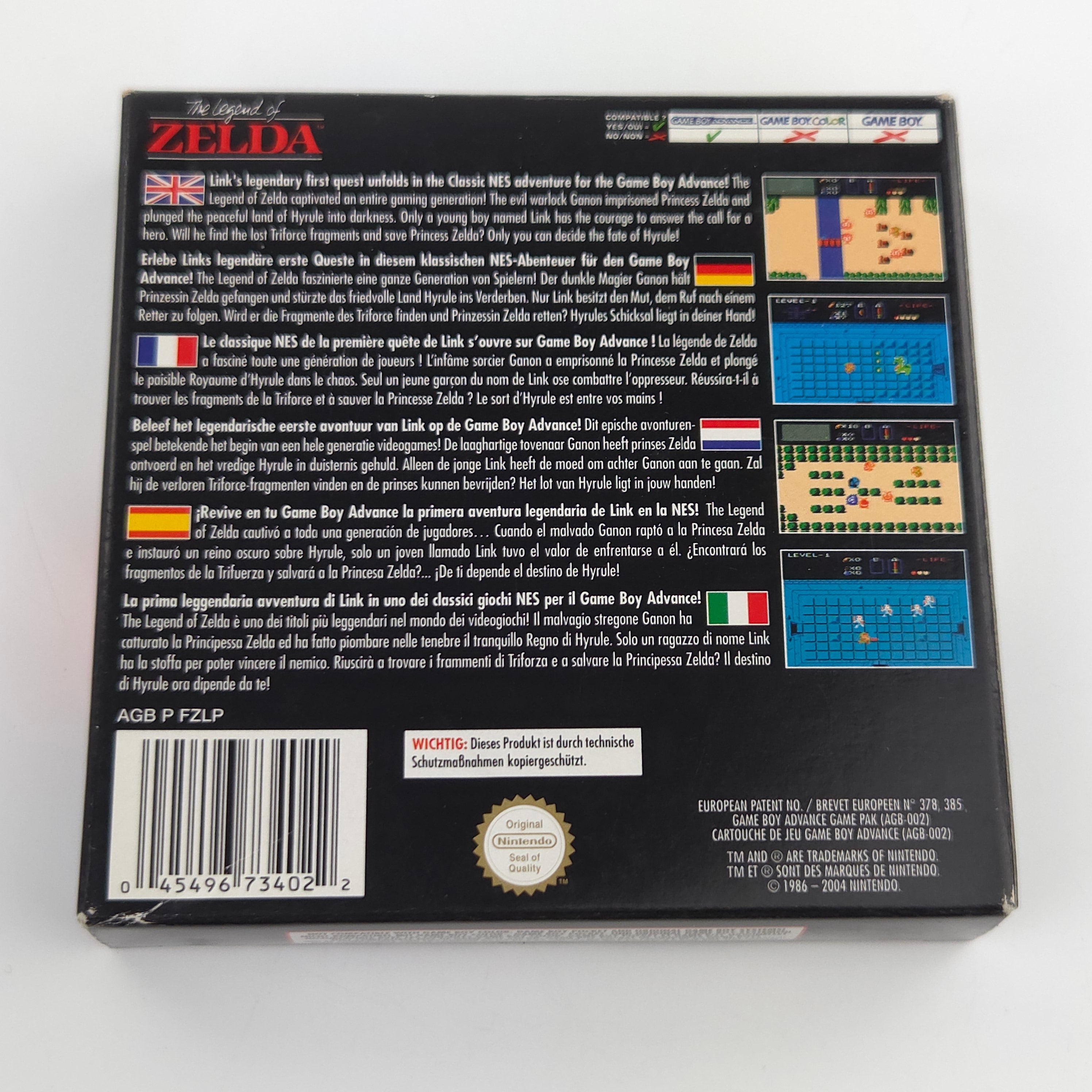 Game Boy Advance Spiel – The Legend of Zelda NES Classics OVP PAL