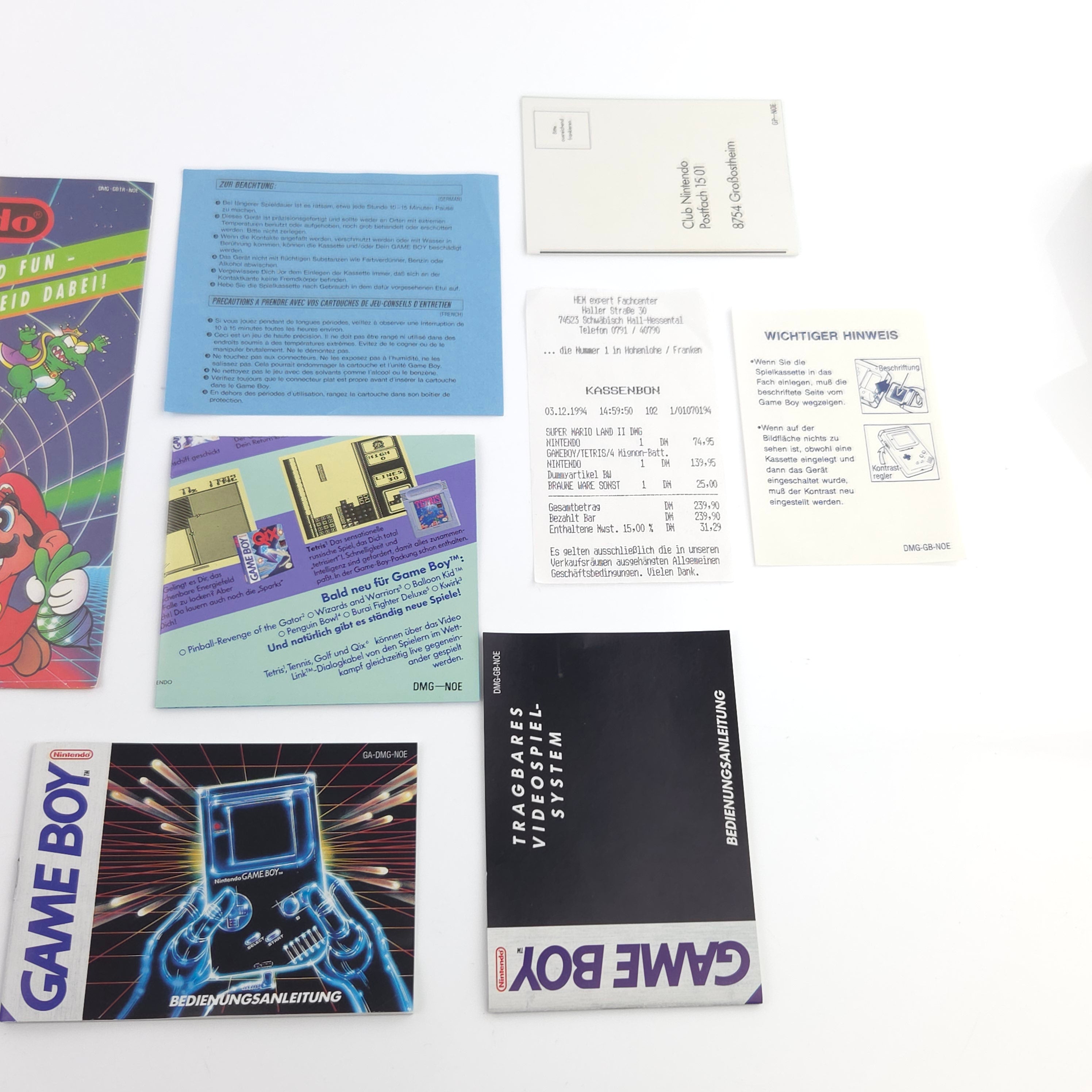 Nintendo Game Boy Konsole – Classic OVP PAL Hervorragend