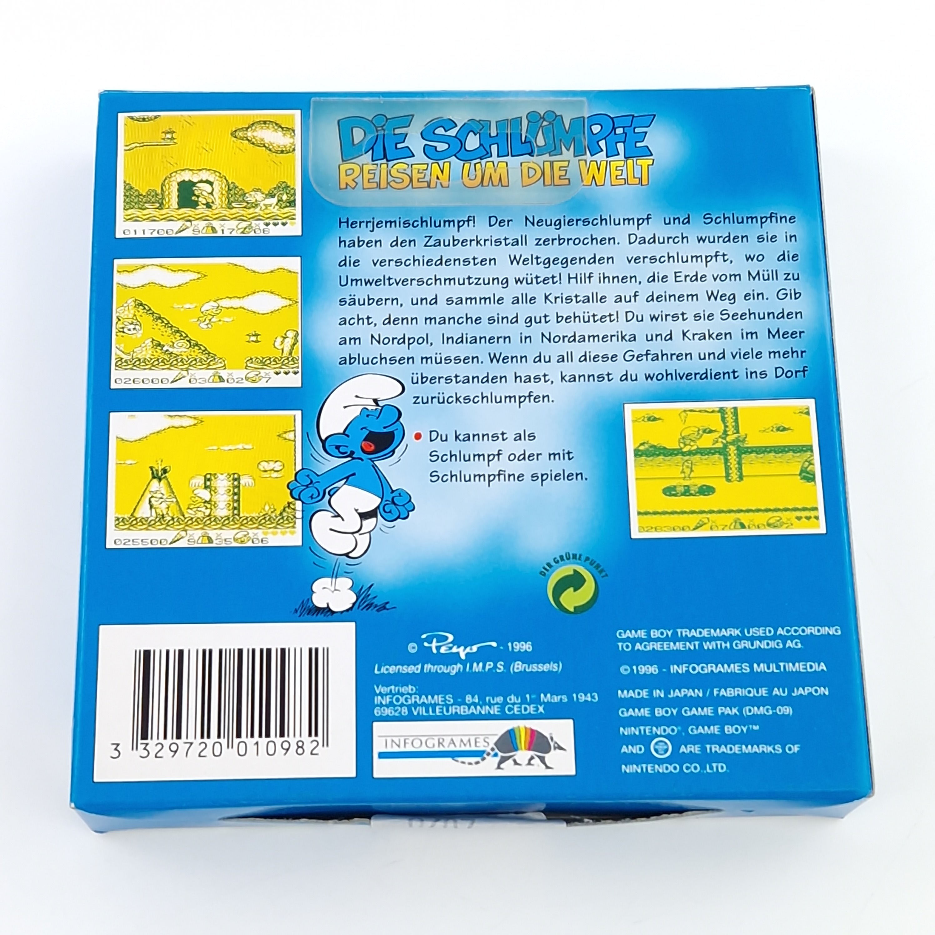 Nintendo Game Boy Spiel – Die Schlümpfe Reisen um die Welt OVP