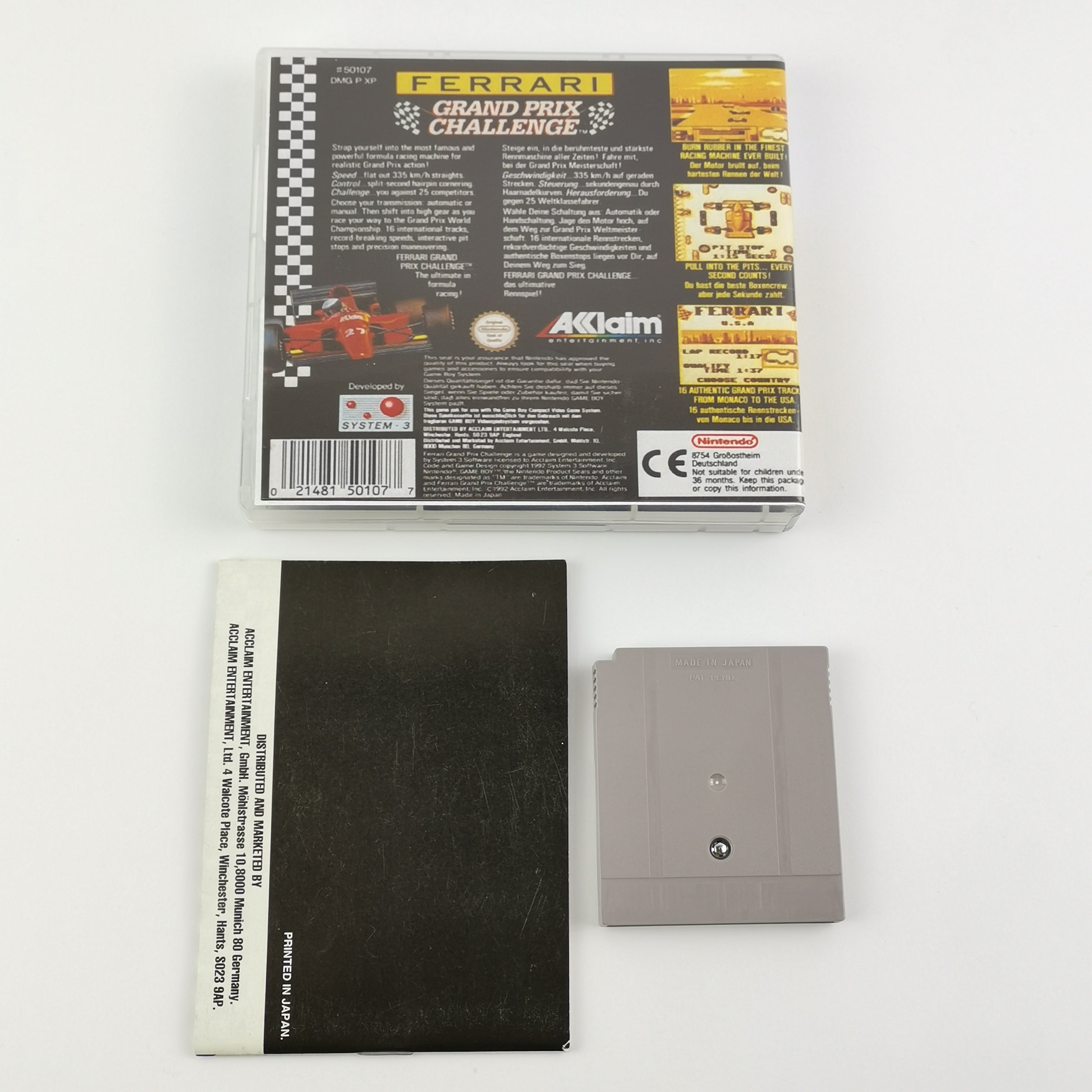 Nintendo Game Boy Classic Spiel: Ferrari Grand Prix - Modul & Anleitung PAL NOE