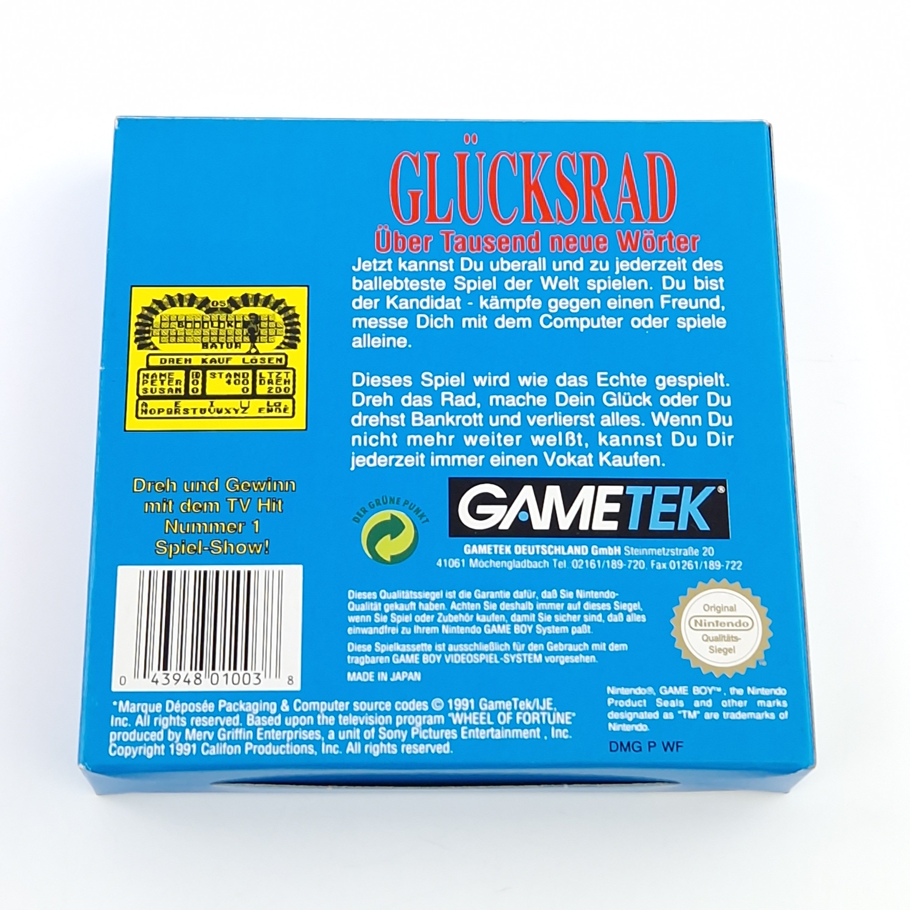 Nintendo Game Boy Spiel – Glücksrad Modul OVP PAL NOE-1