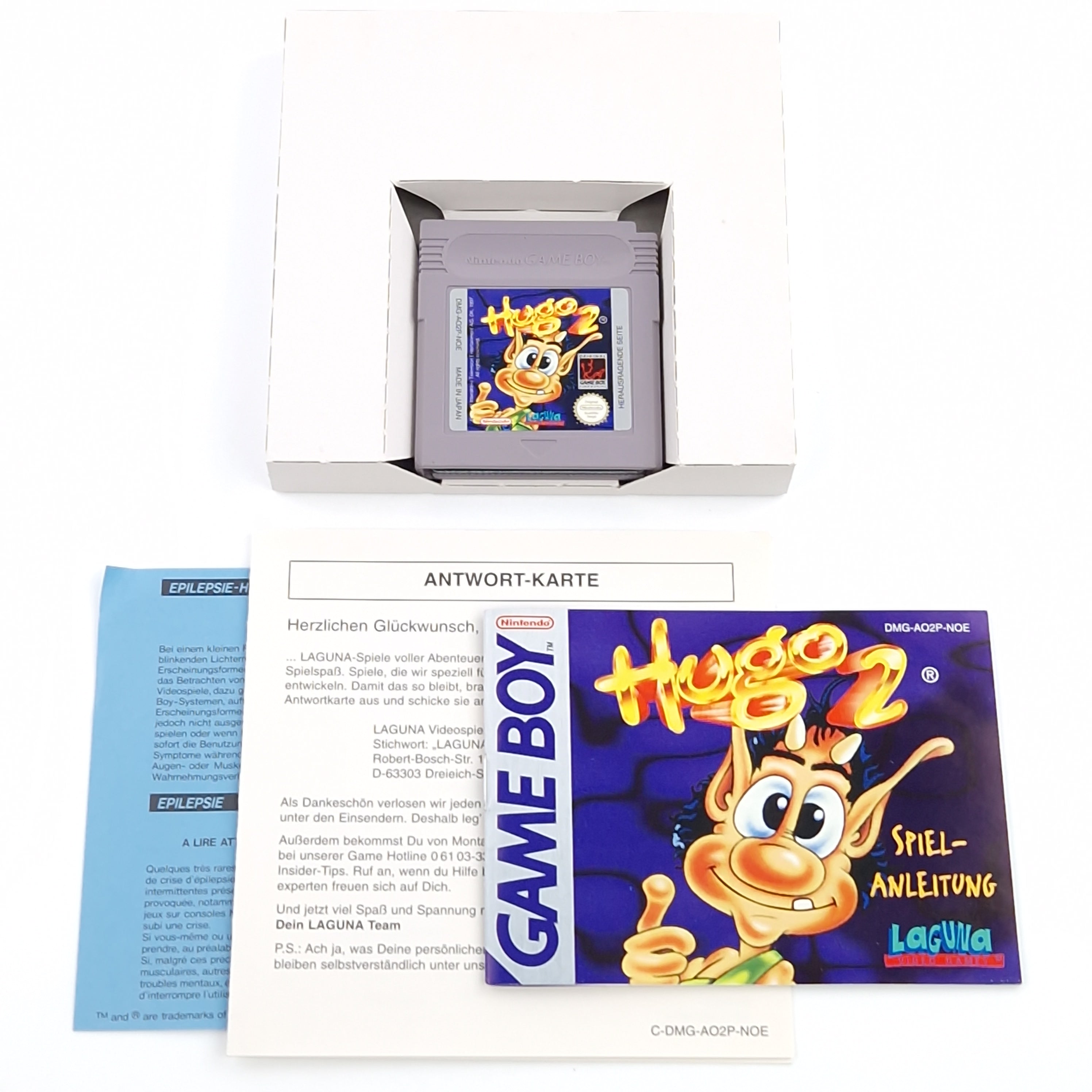 Nintendo Game Boy Spiel – Hugo 2 Modul Anleitung OVP PAL