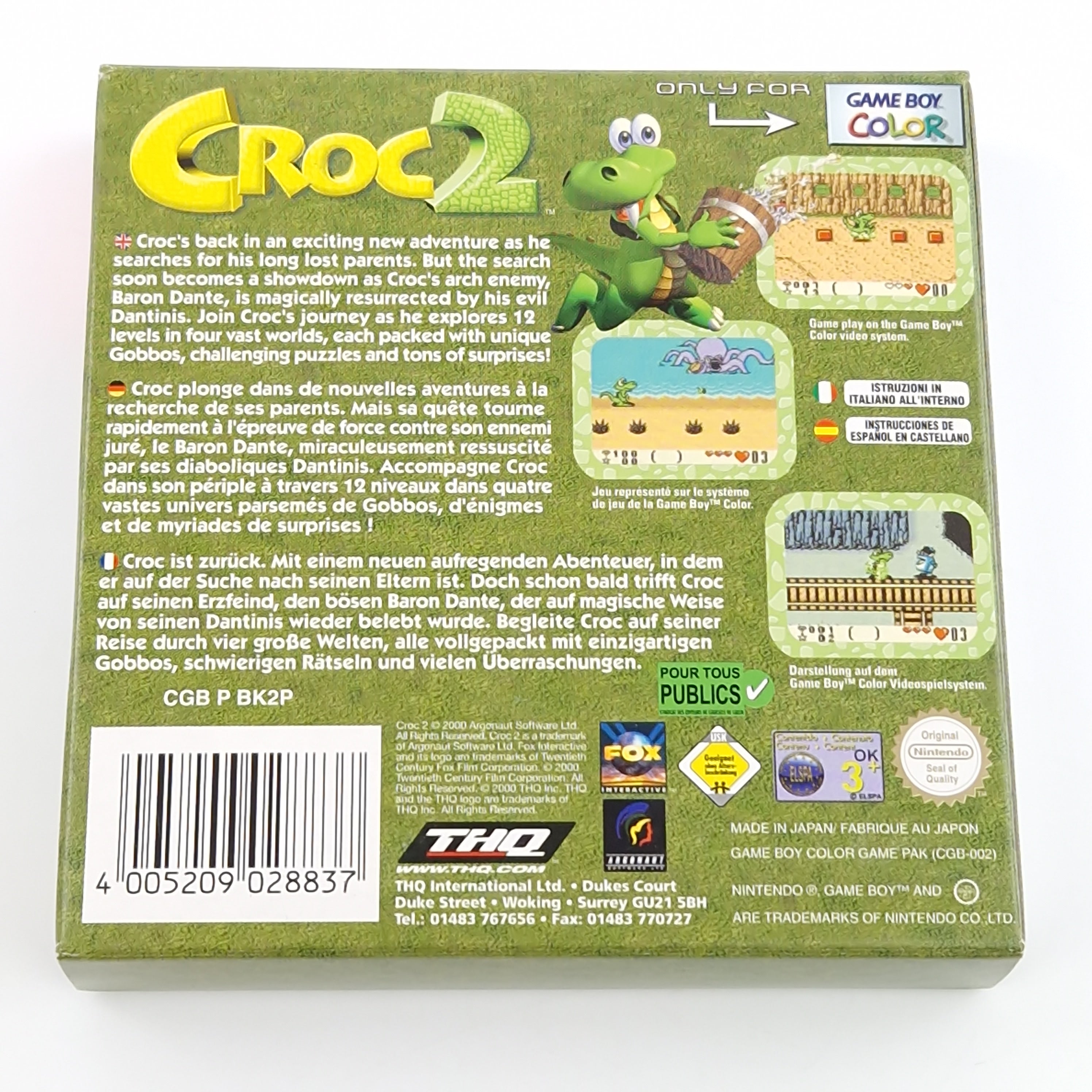 Nintendo Game Boy Color Spiel – Croc 2 Modul OVP PAL