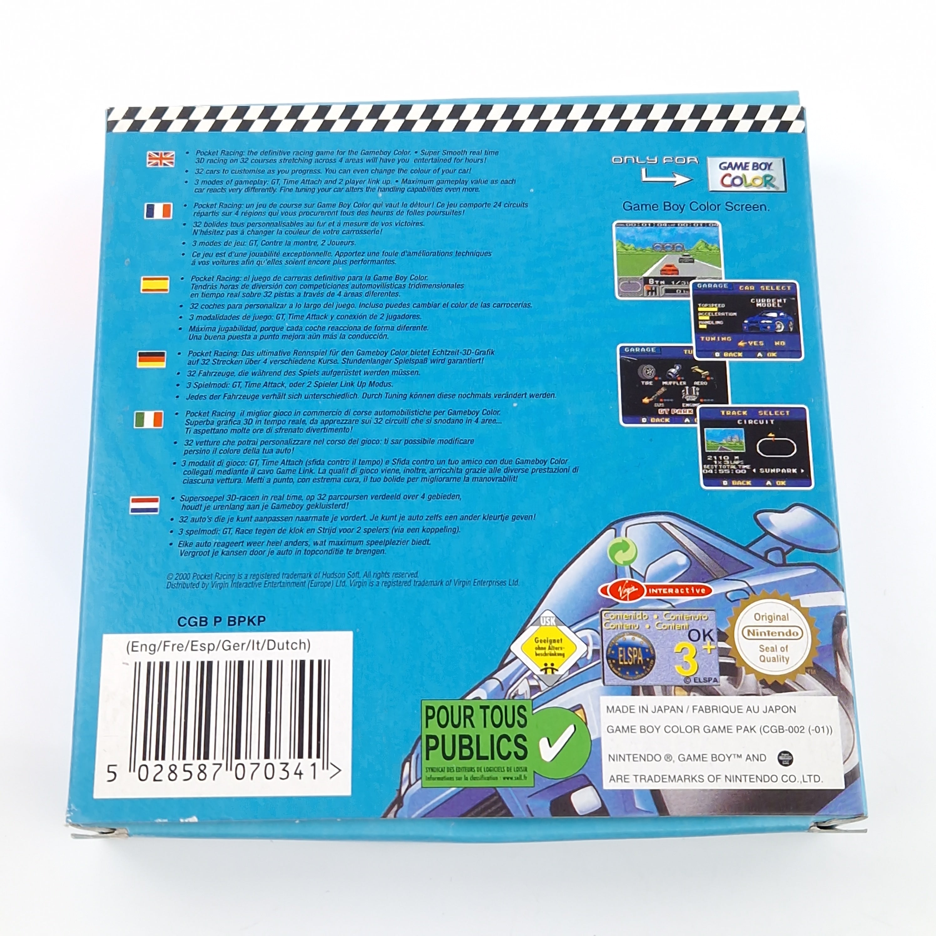 Game Boy Color Spiel – Pocket Racing GBC OVP PAL