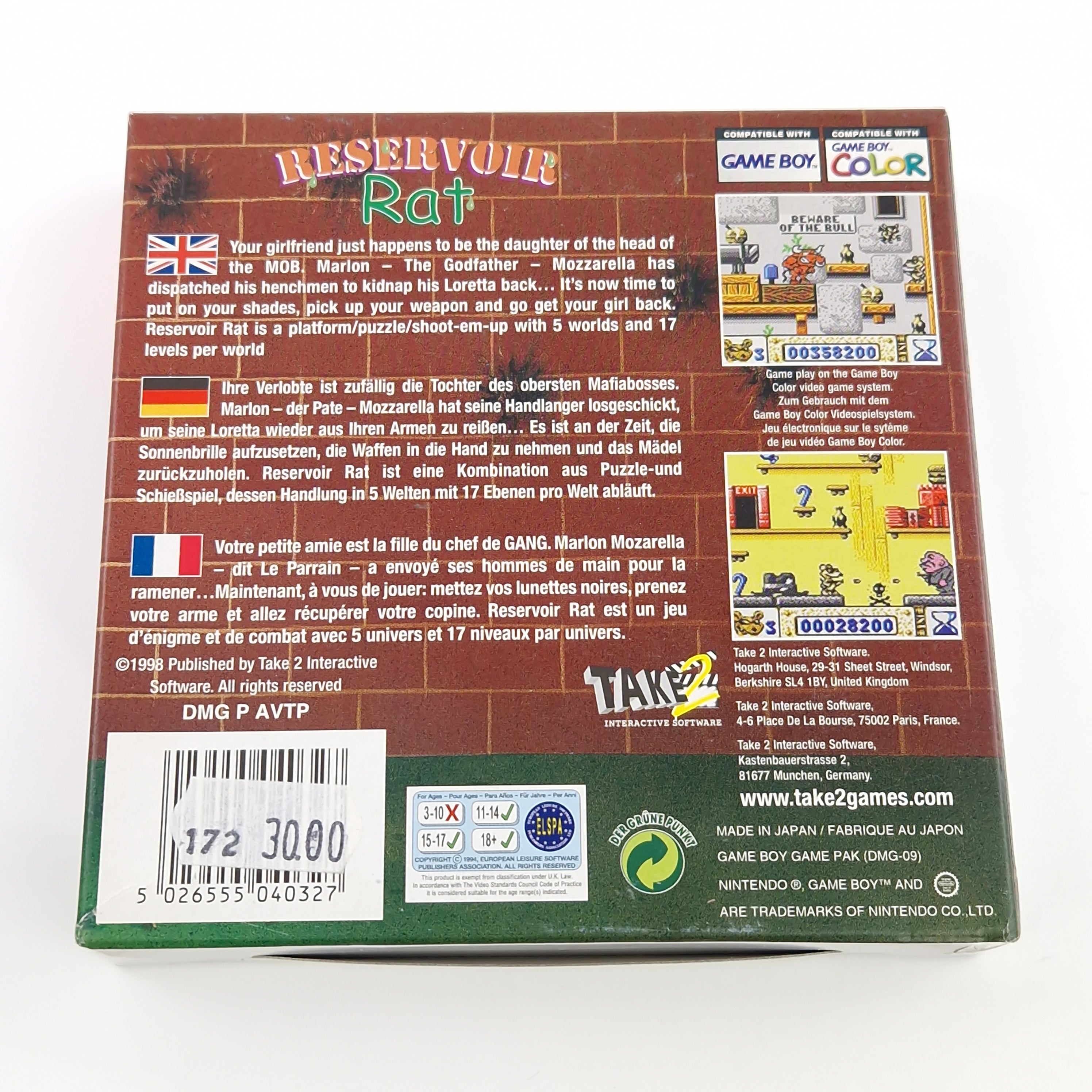 Game Boy Color Spiel – Reservoir Rat OVP PAL