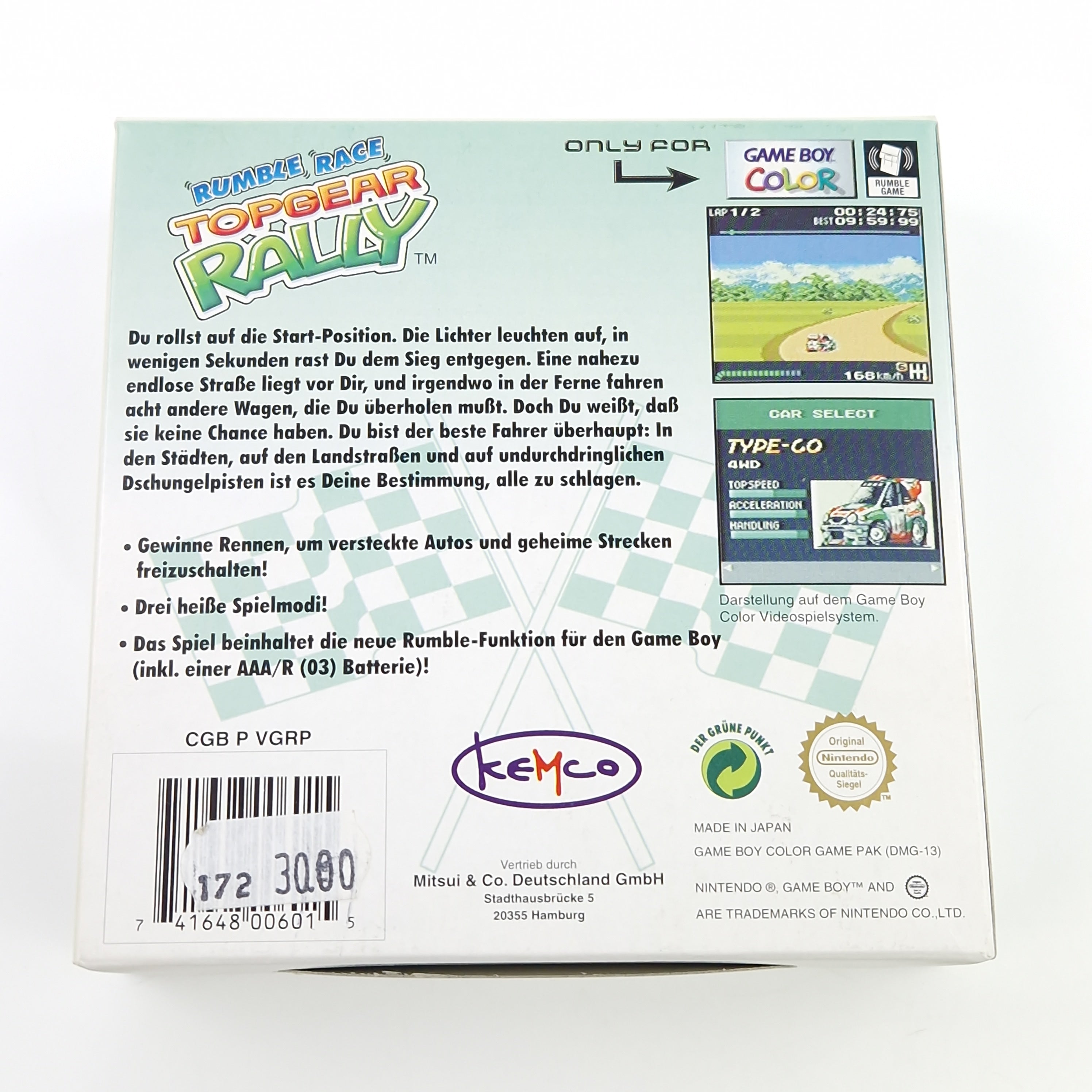 Game Boy Color Spiel – Rumble Race Topgear Rally OVP PAL