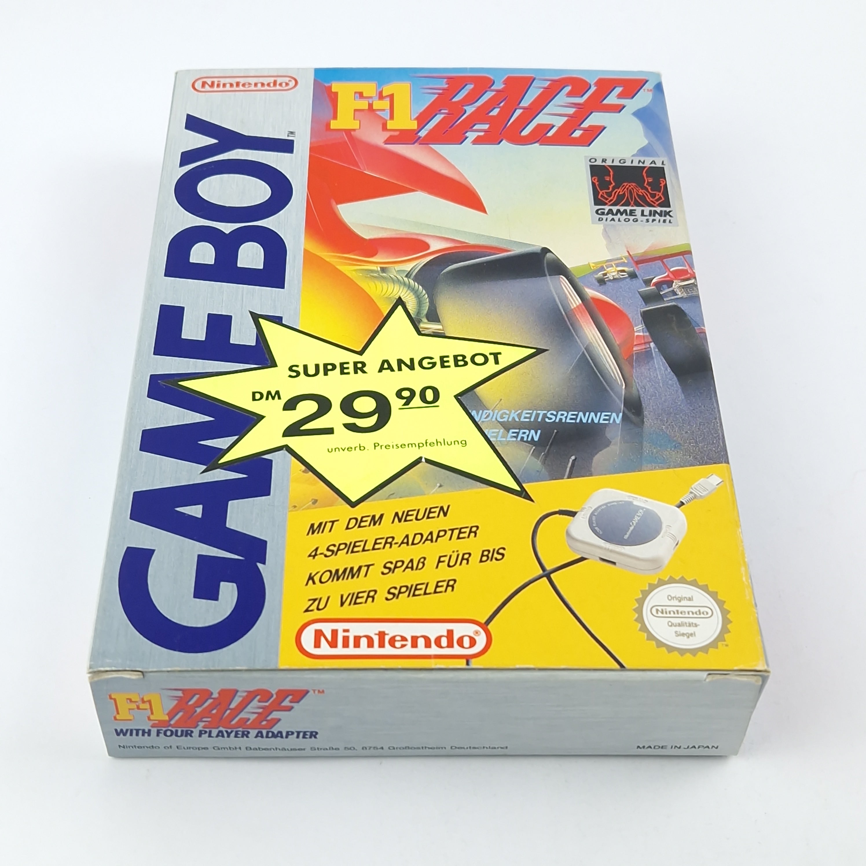 Nintendo Game Boy Spiel – F-1 Race mit 4 Spieler Adapter OVP