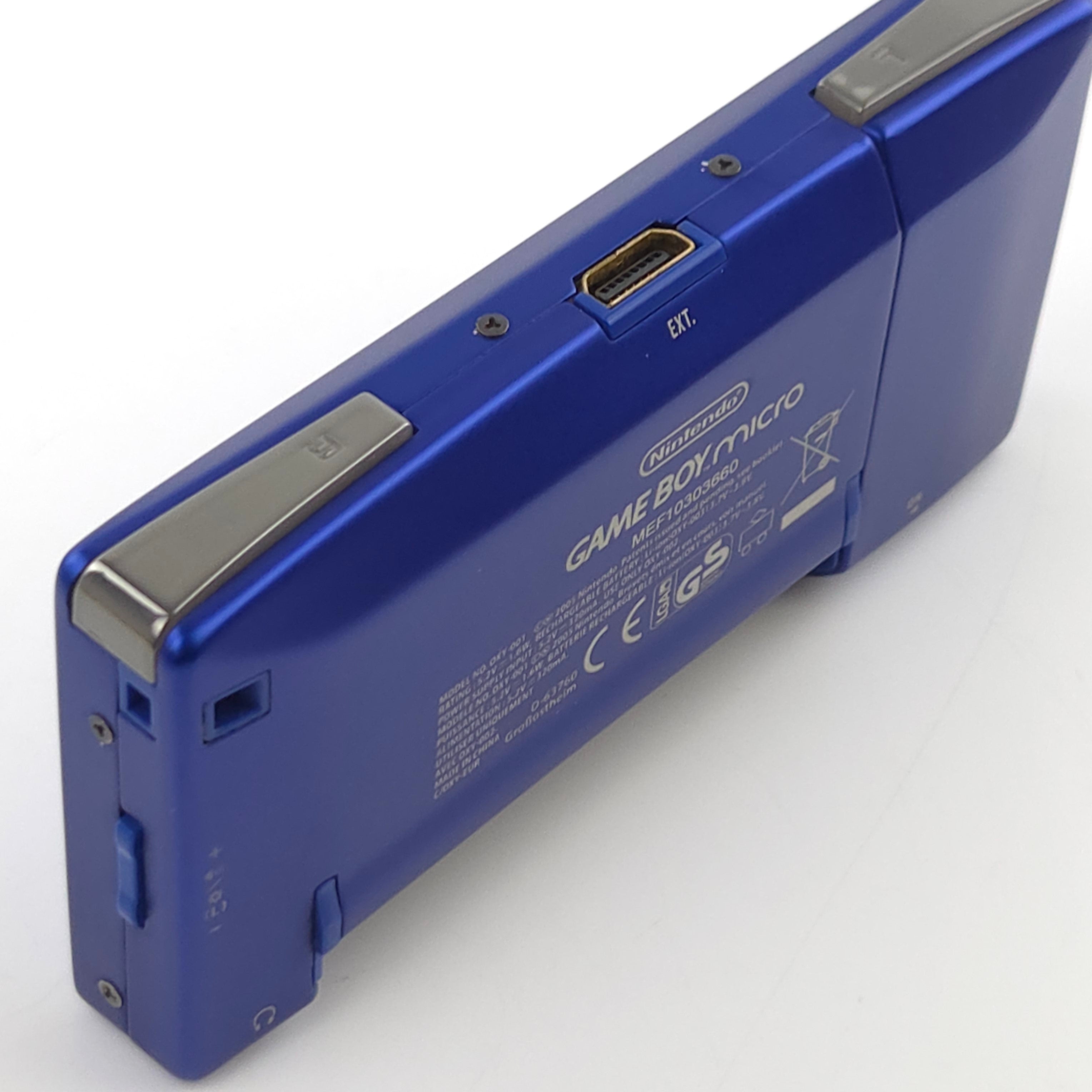 Nintendo Gameboy Micro Konsole Blau ohne Ladekabel PAL