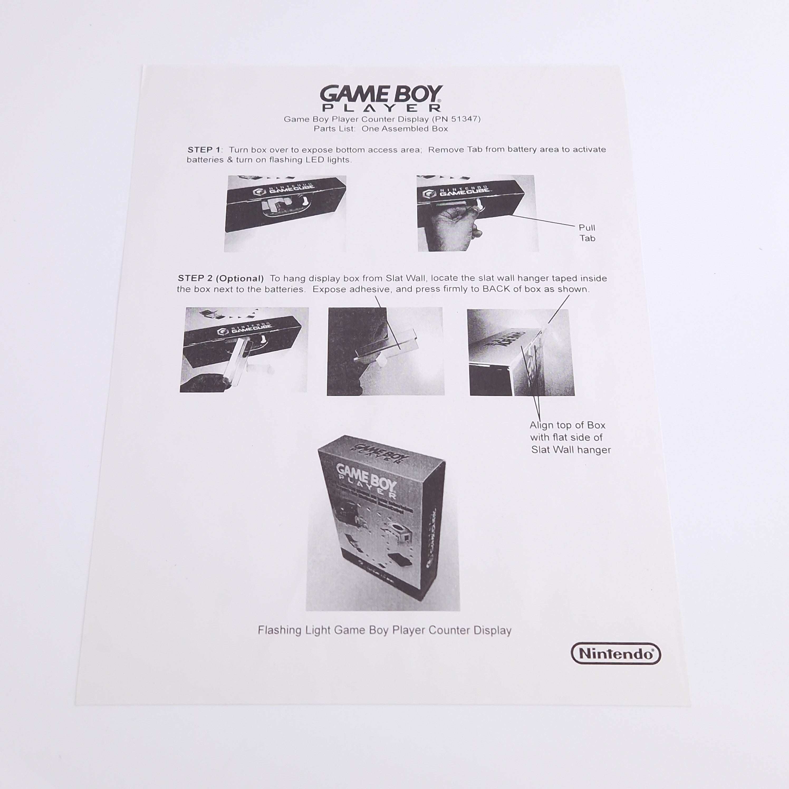 Nintendo Gamecube Promo Aufsteller Game Boy Player Display