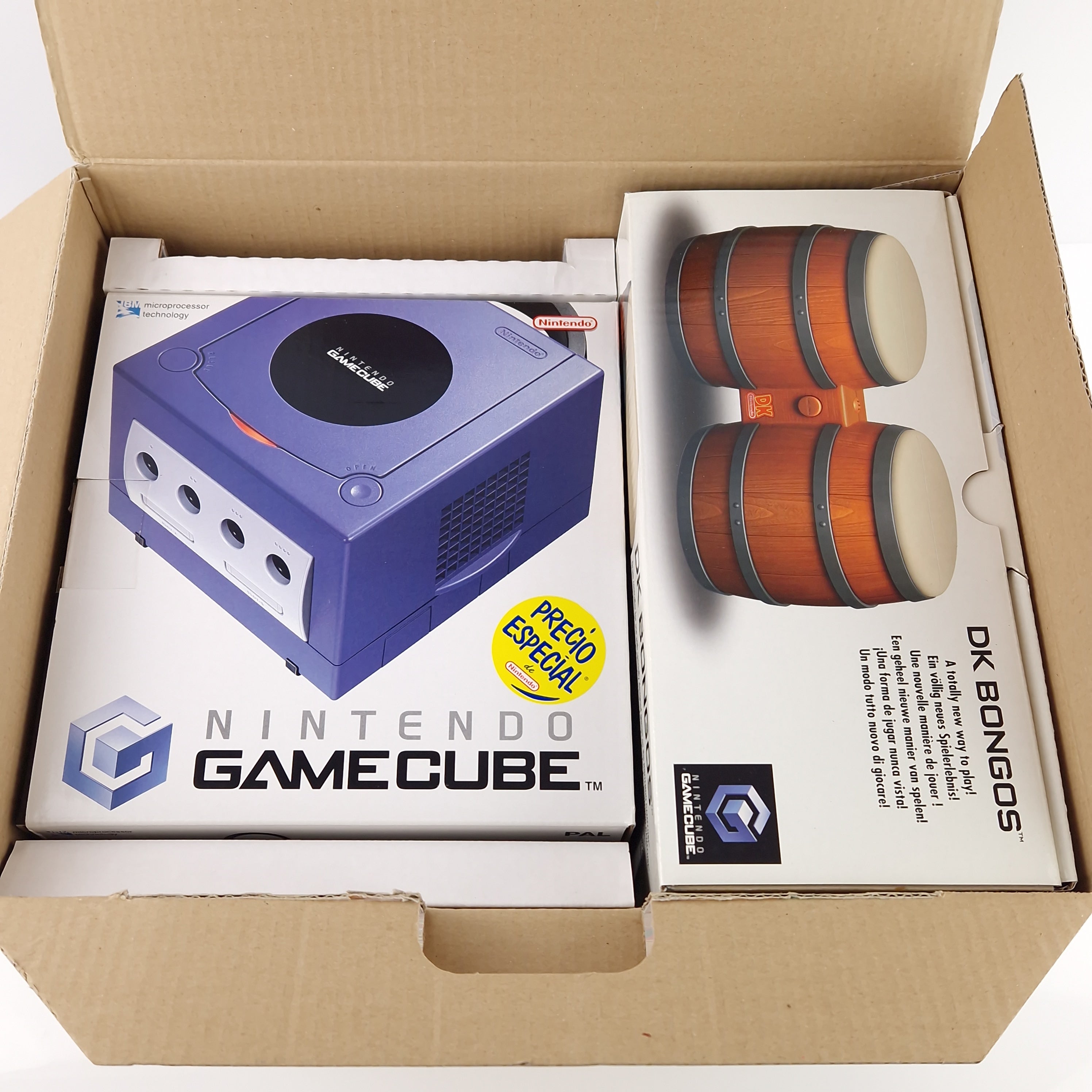 Nintendo Gamecube Konsole Donkey Konga Bongo Pak OVP Lila