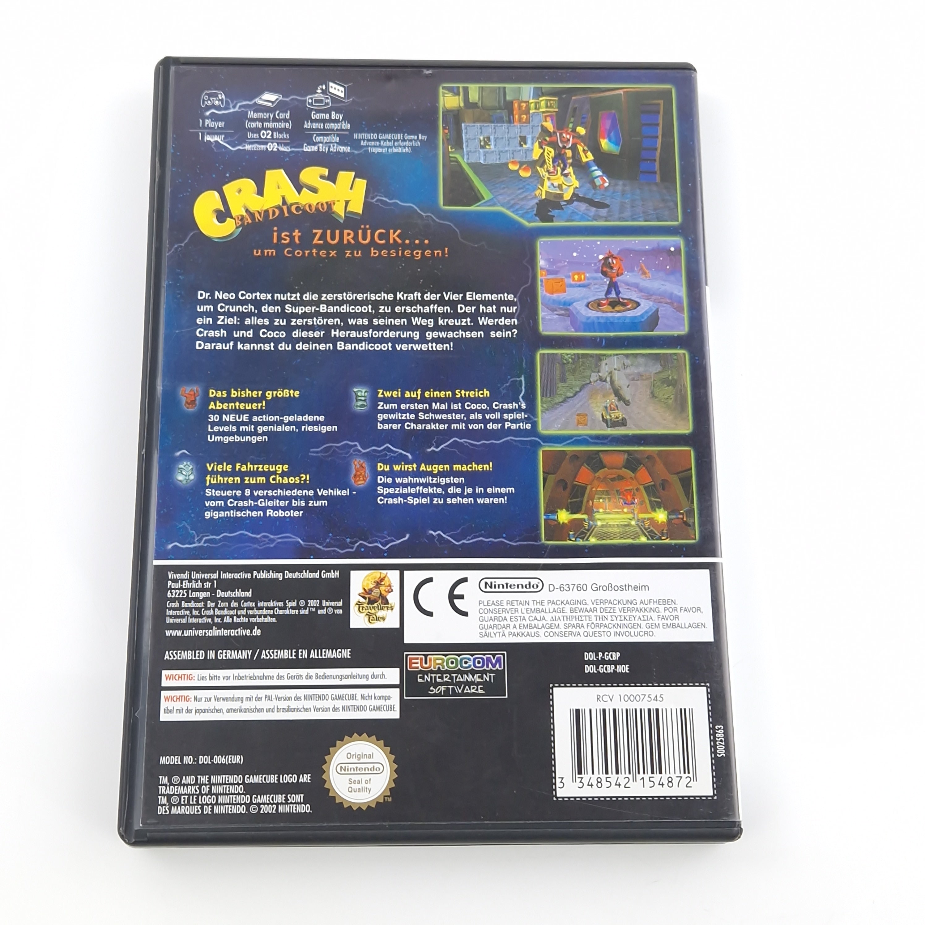 Nintendo Gamecube Spiel – Crash Bandicoot Der Zorn des Cortex OVP