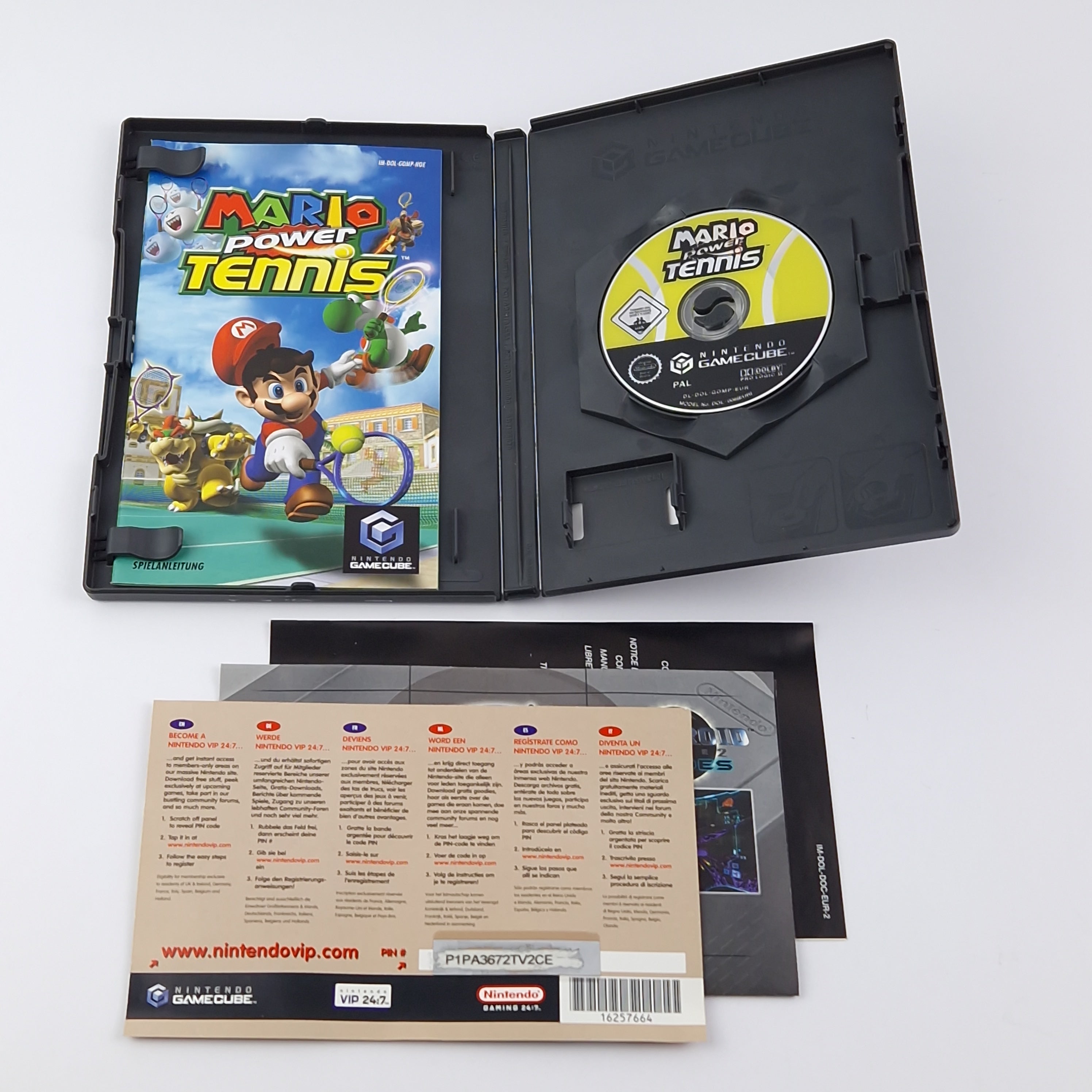 Nintendo Gamecube Spiel – Mario Power Tennis + Controller