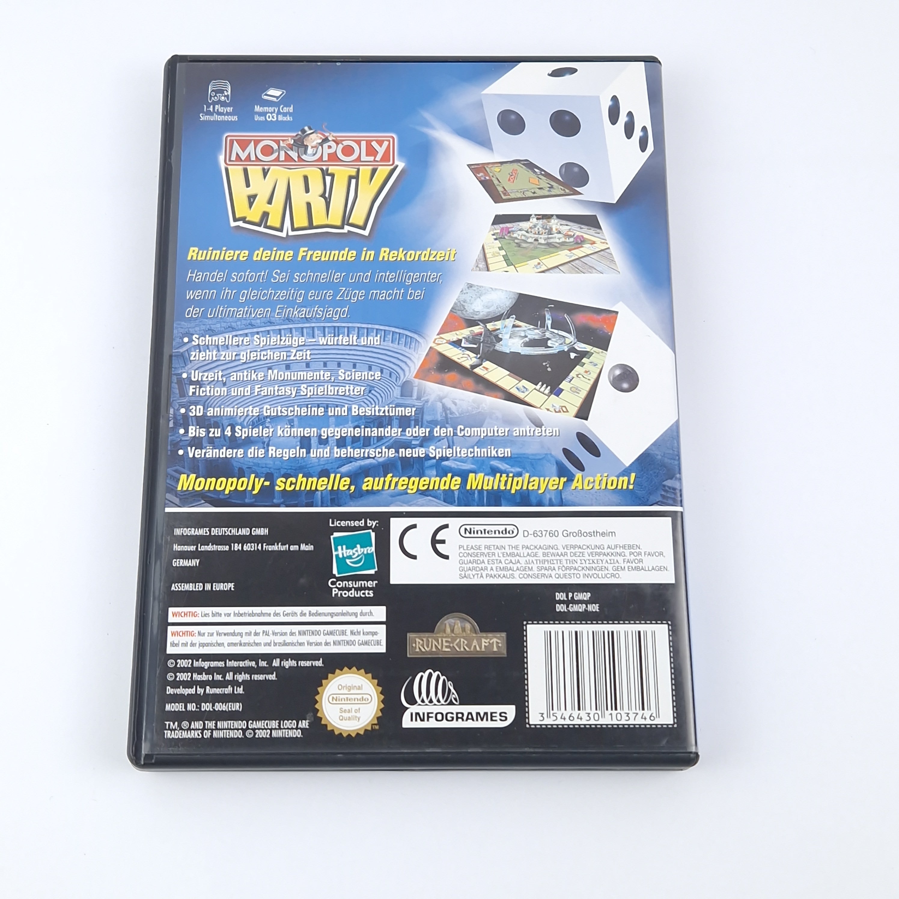Nintendo Gamecube Spiel: Monopoly Party - OVP Anleitung CD Disk | PAL Game