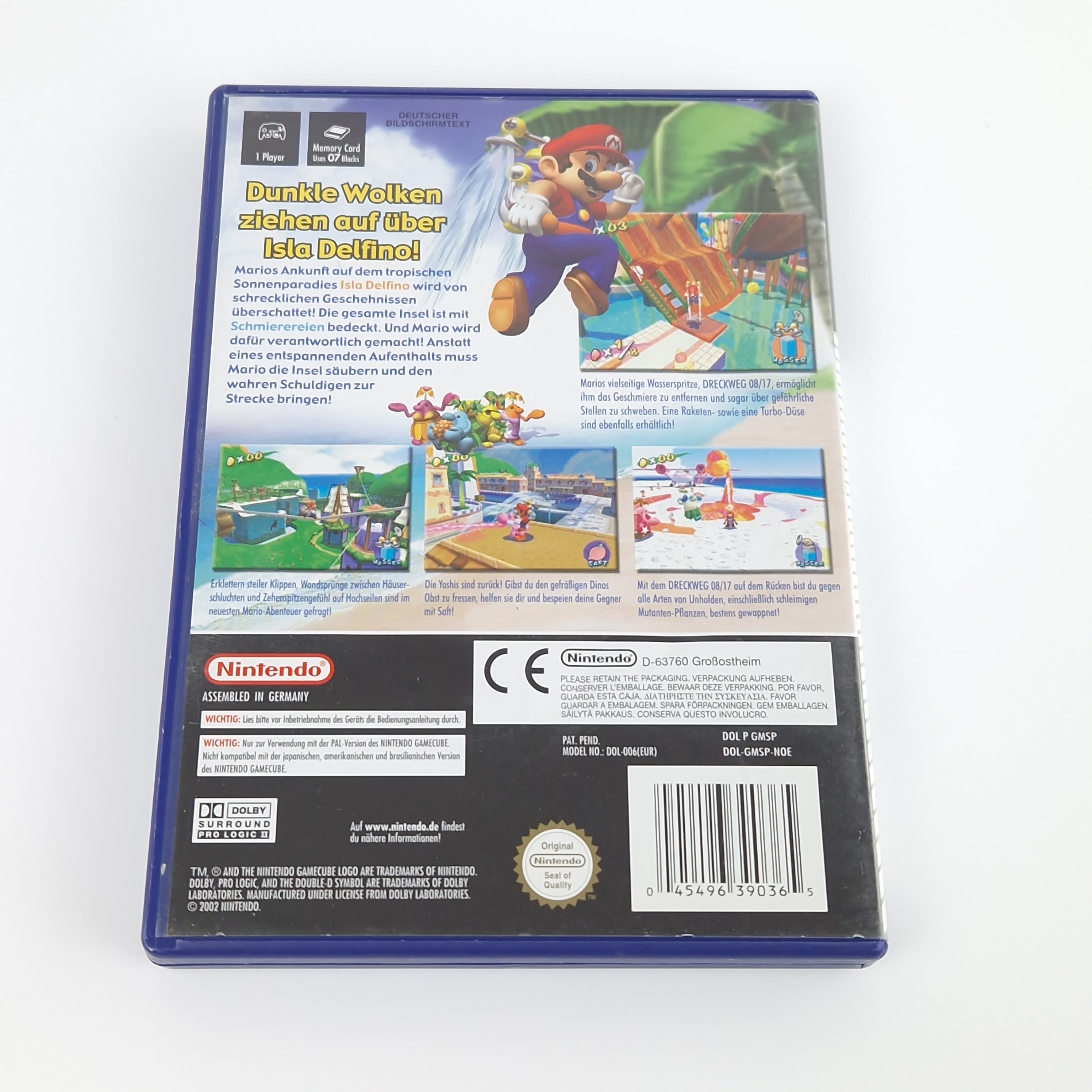 Nintendo Gamecube Spiel – Super Mario Sunshine + Memory Card