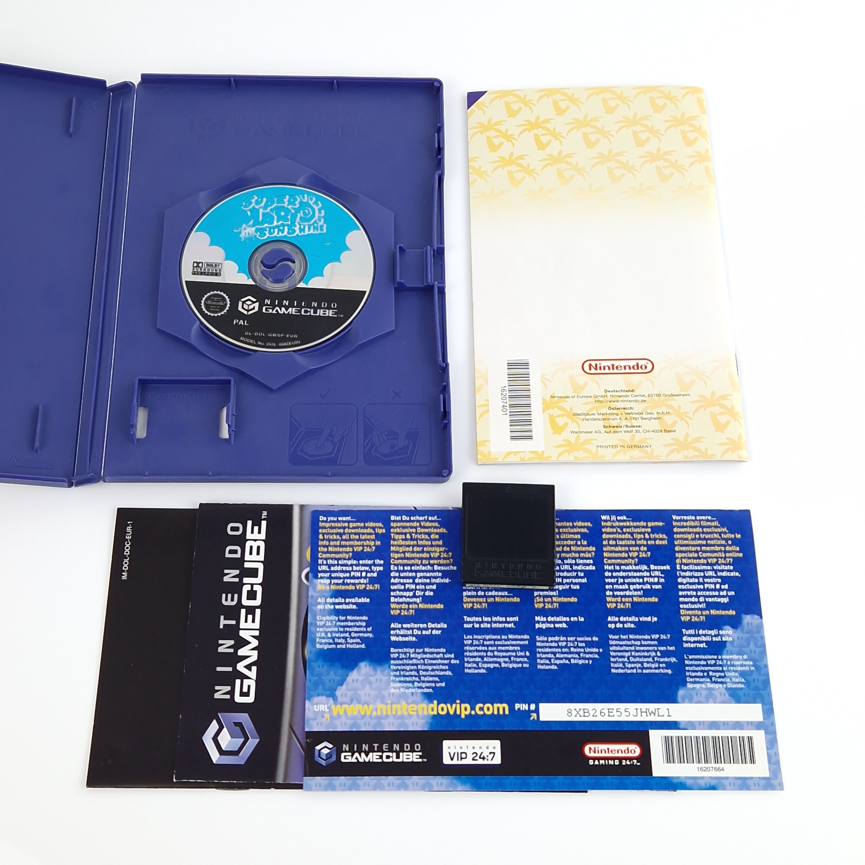 Nintendo Gamecube Spiel – Super Mario Sunshine + Memory Card
