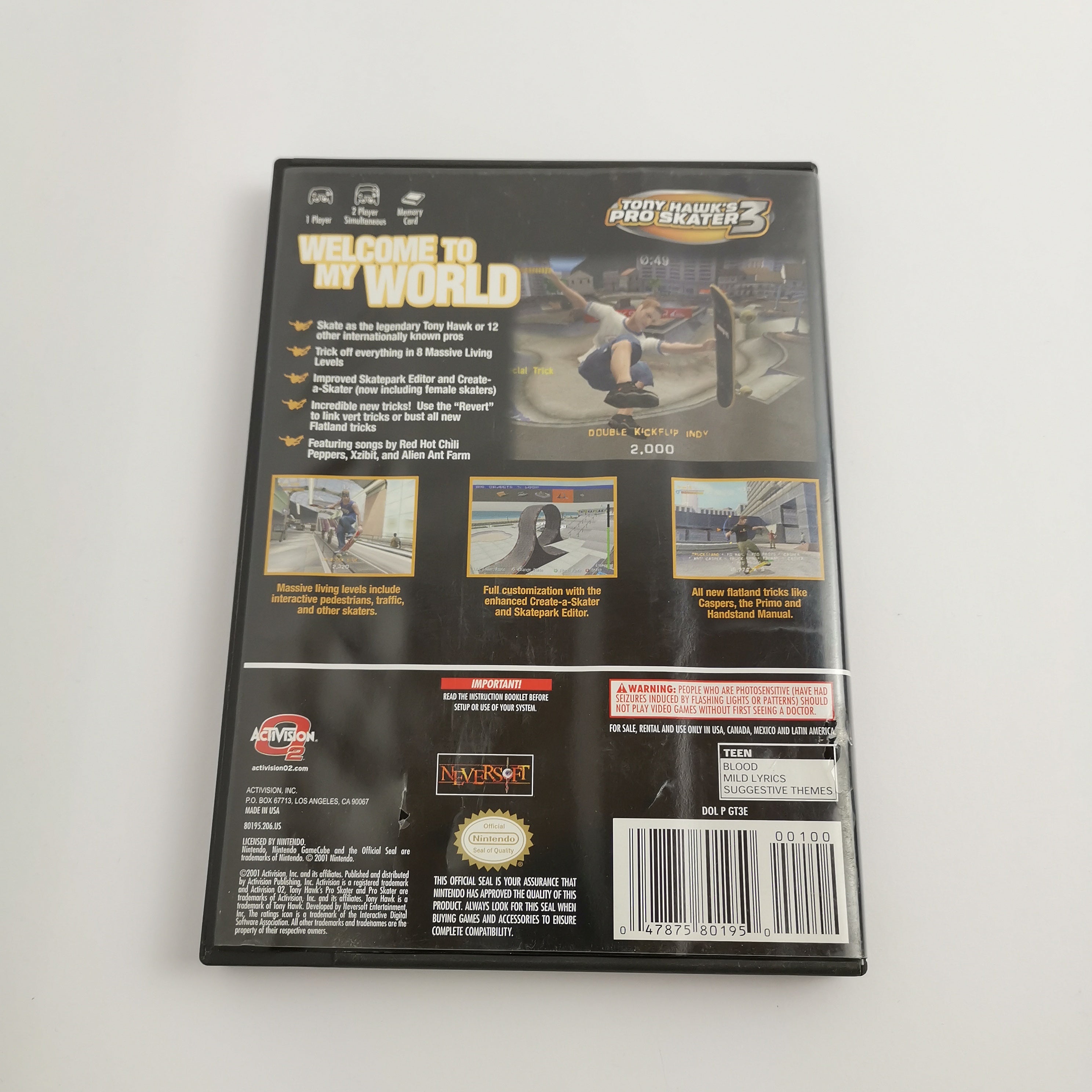 Nintendo Gamecube Spiel – Tony Hawks Pro Skater 3 OVP NTSC
