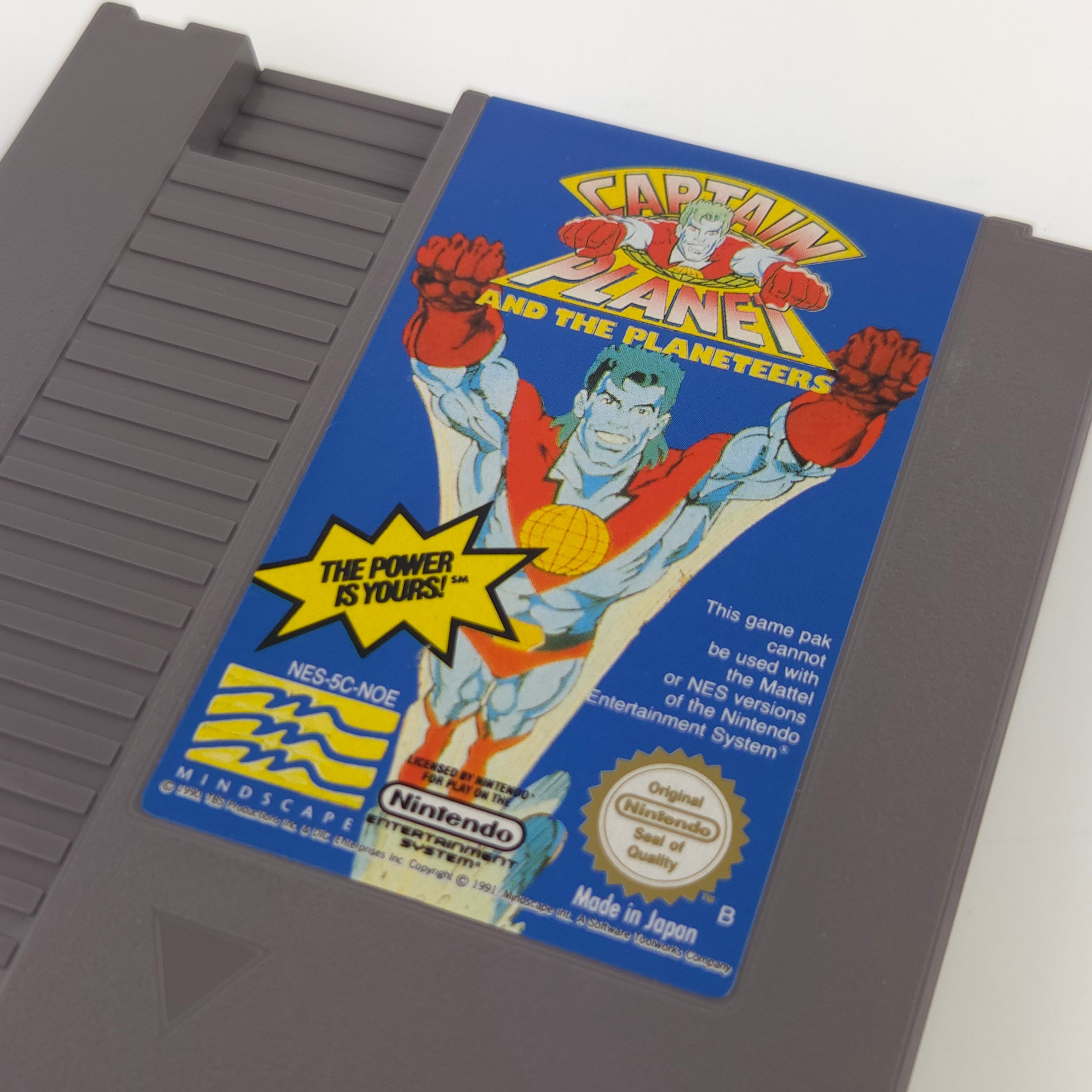 Nintendo NES Spiel Captain Planet Planeteers Modul Schuber