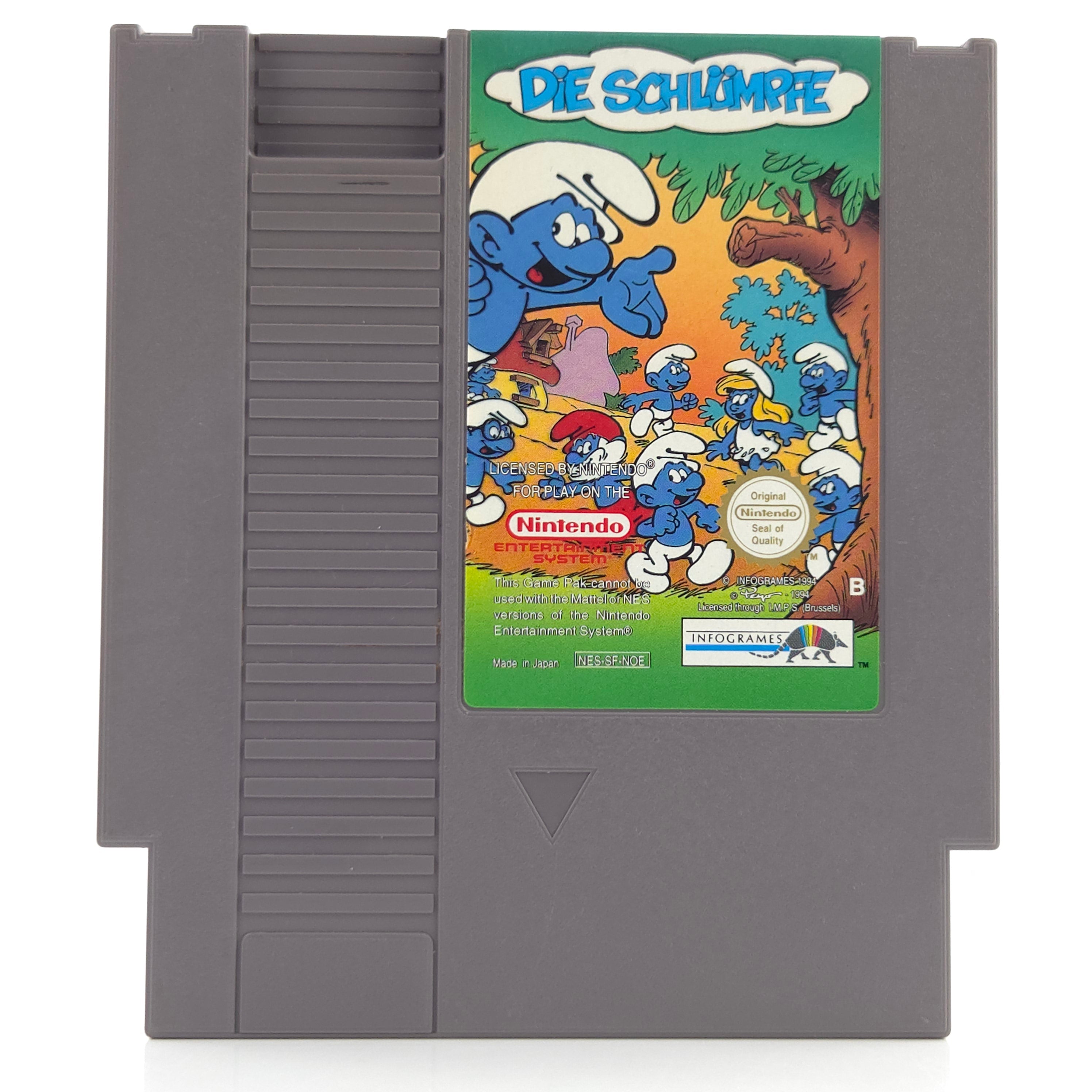 Nintendo NES Spiel Die Schlümpfe Modul Schutzhülle NOE