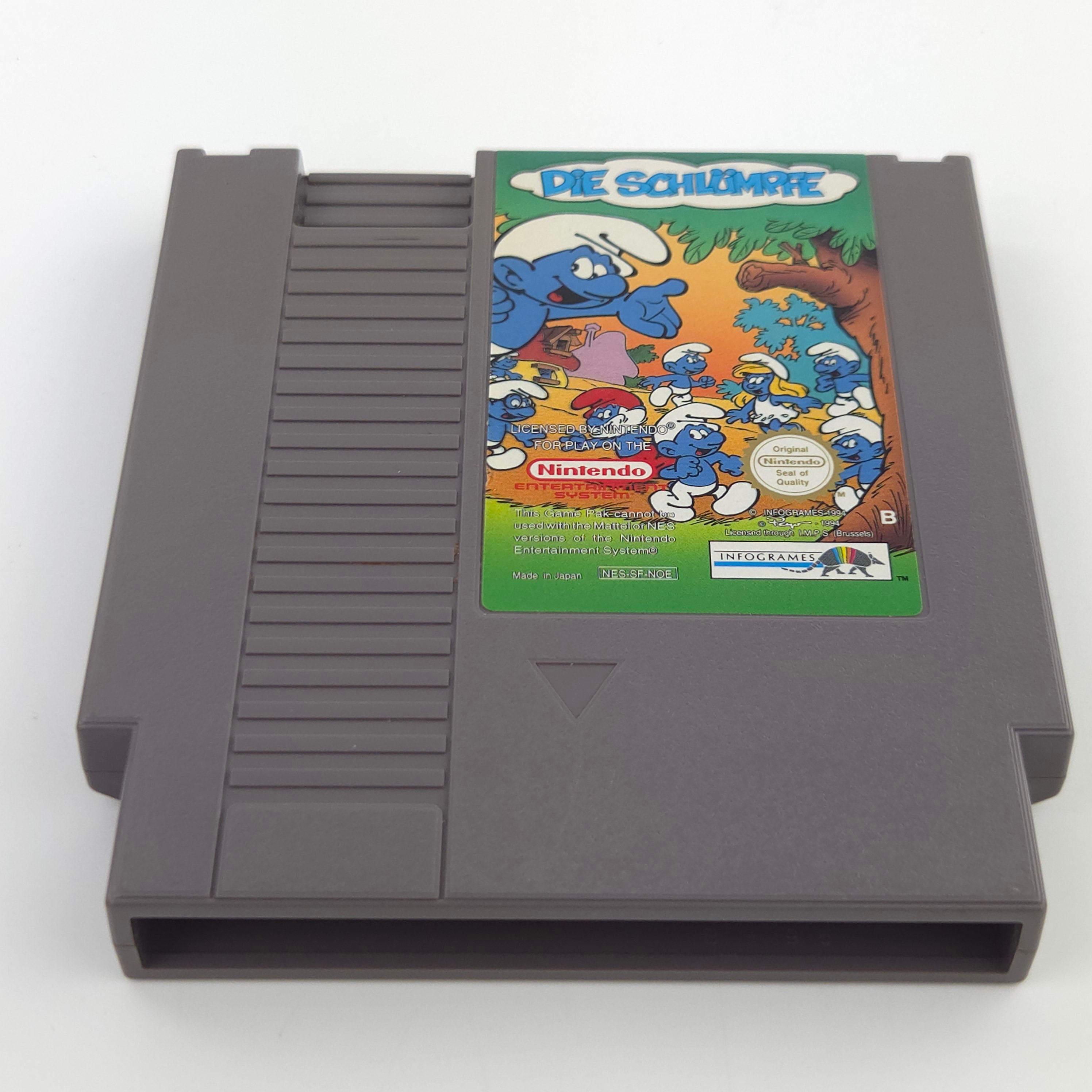 Nintendo NES Spiel Die Schlümpfe Modul Schutzhülle NOE