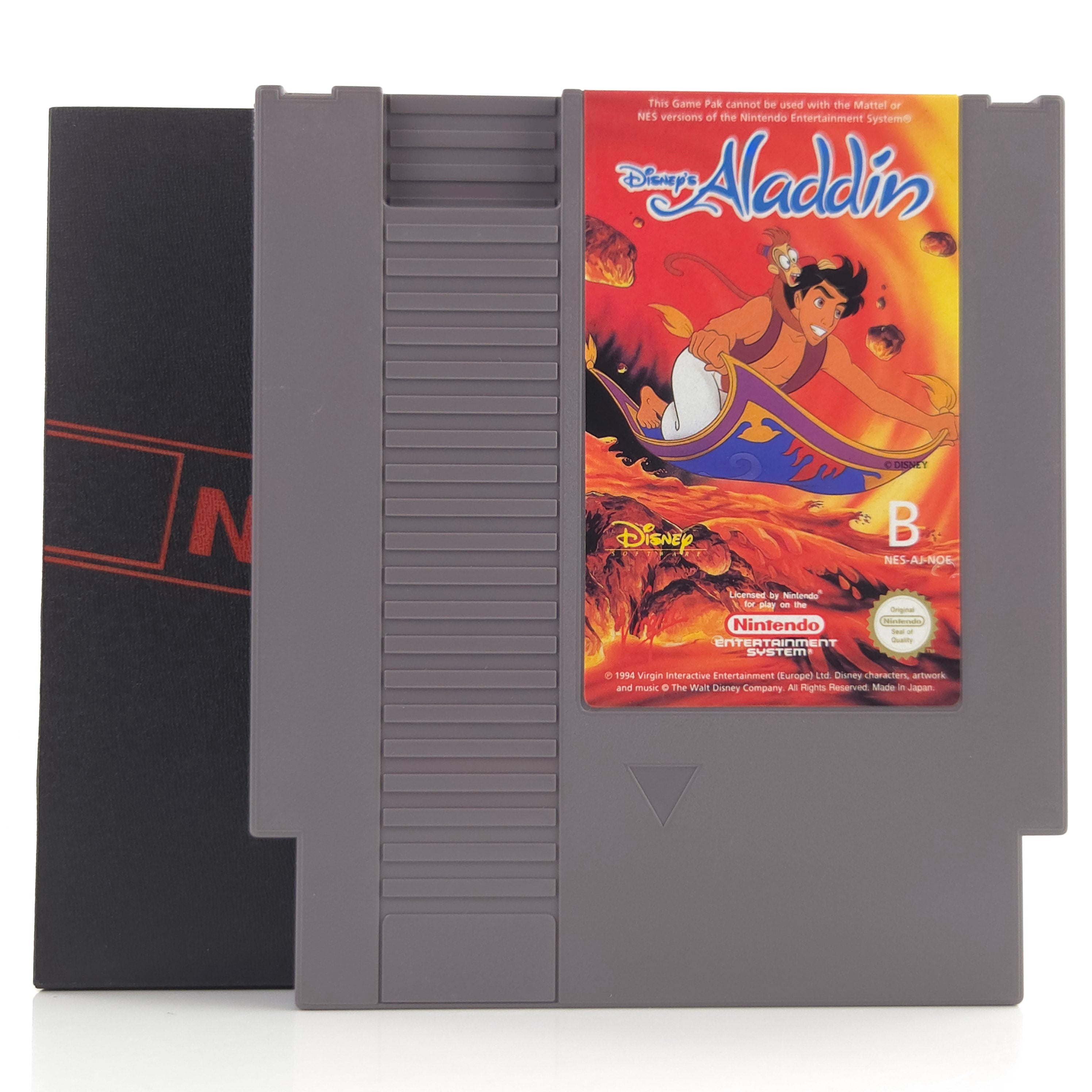 Nintendo NES Spiel Disneys Aladdin Modul Schuber PAL NOE