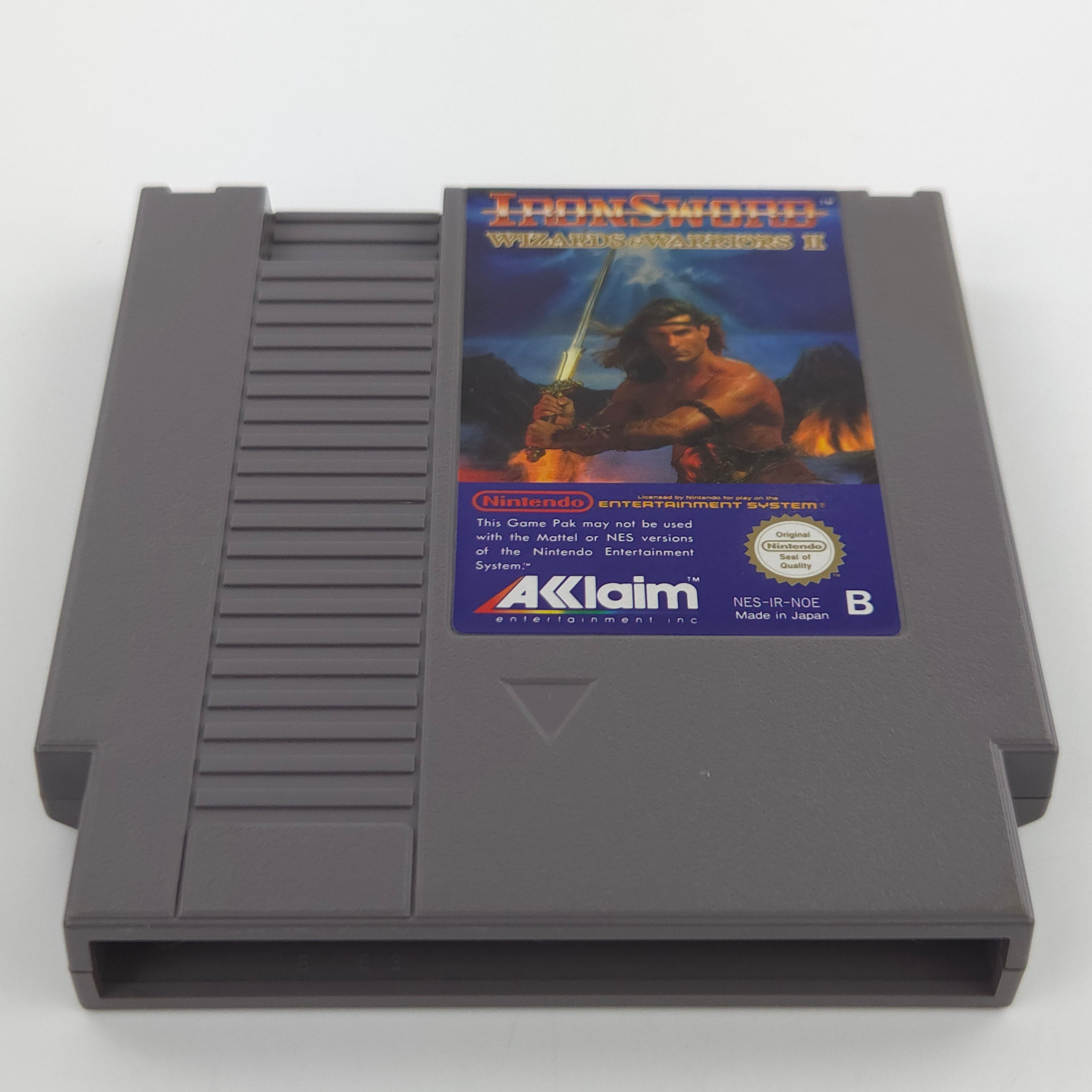 Nintendo NES Spiel Iron Sword Wizards Warriors Modul Case