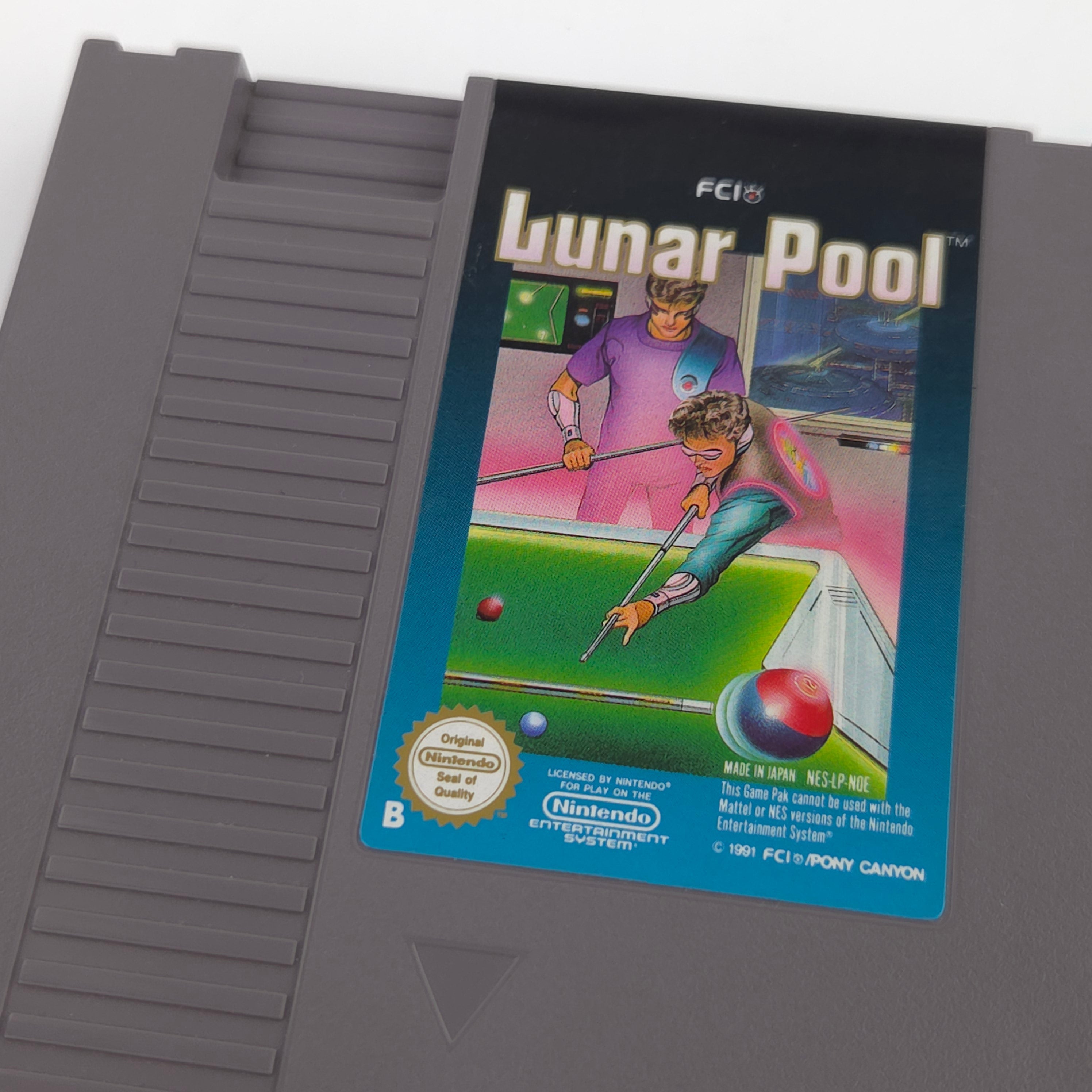 Nintendo NES Spiel Lunar Pool Modul Schutzhülle PAL B NOE