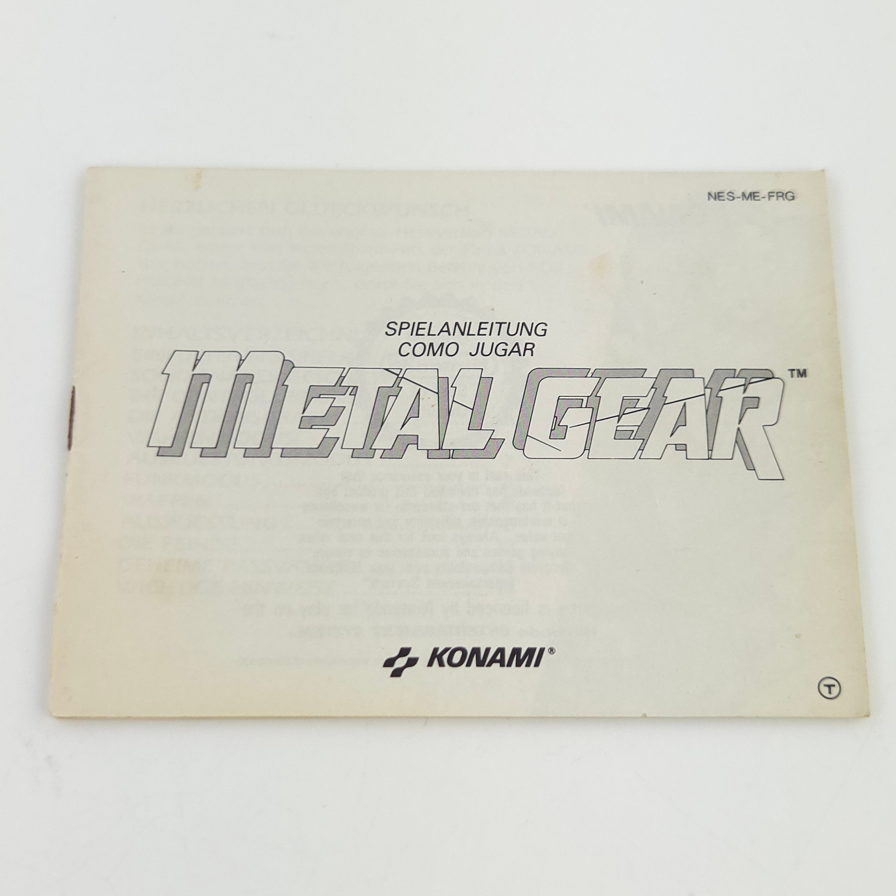 NES Spiel Metal Gear mit Anleitung Konami PAL EEC