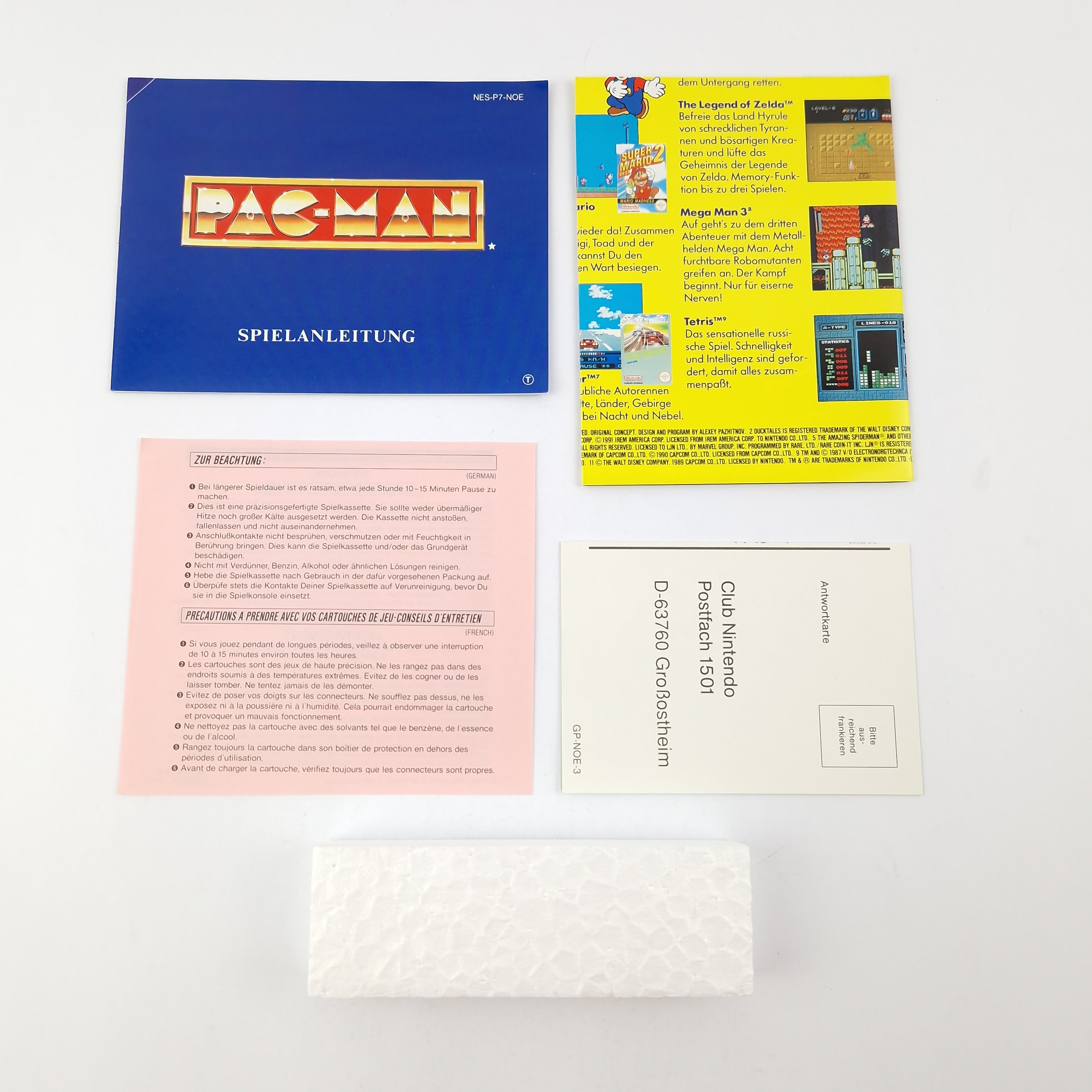 Nintendo NES Spiel – Pac-Man Modul Anleitung OVP PAL