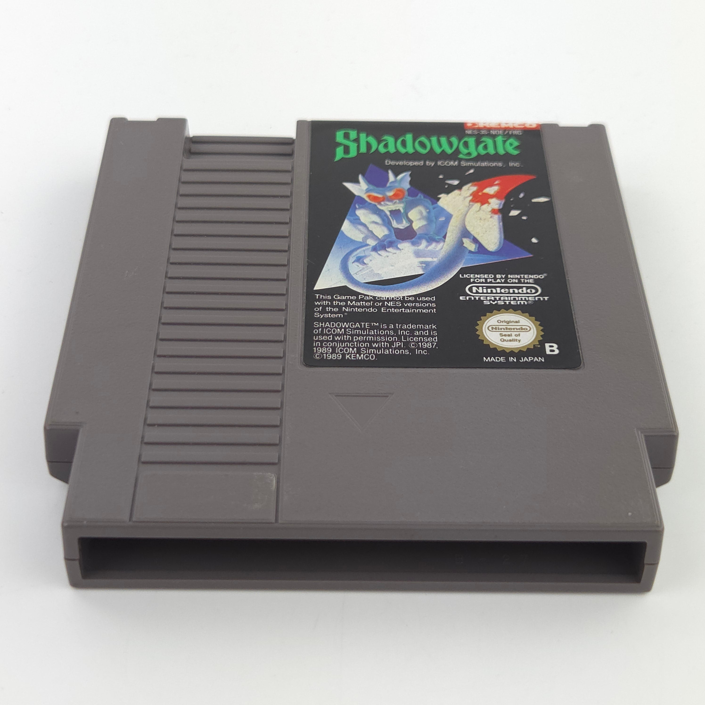 Nintendo NES Spiel Shadowgate KEMCO Modul Schutzhülle PAL