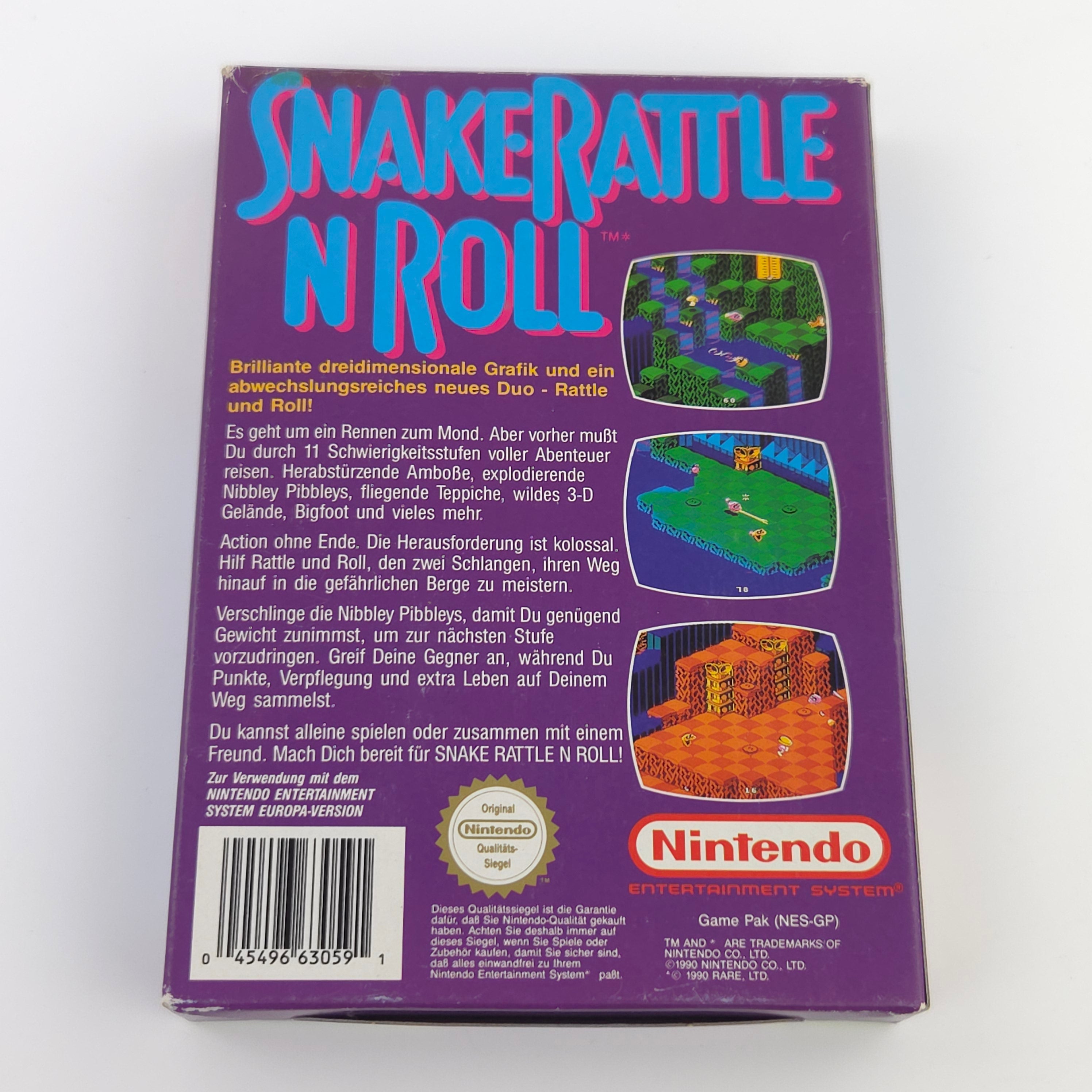 NES Spiel Snake Rattle n Roll OVP Anleitung PAL NOE