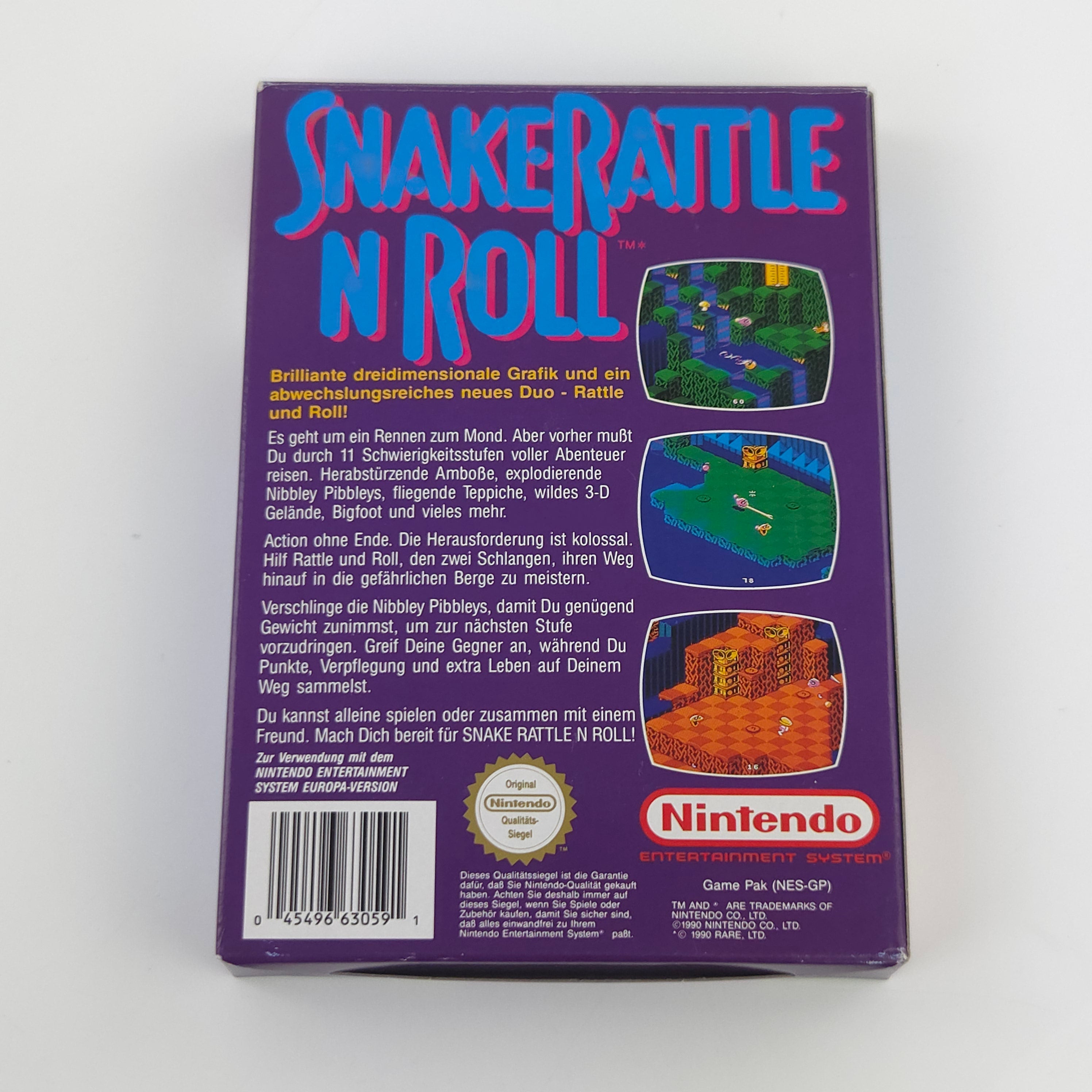 Nintendo NES Spiel – Snake Rattle n Roll (OVP)