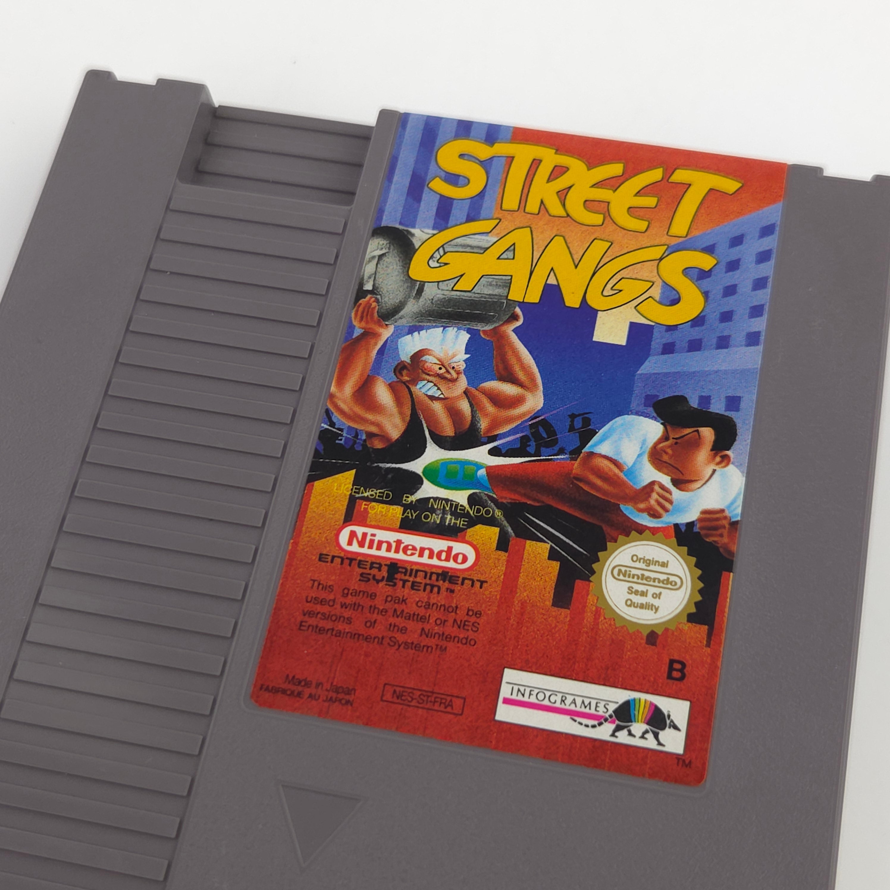 NES Spiel Street Gangs Modul mit Schutzhülle PAL-B FRA