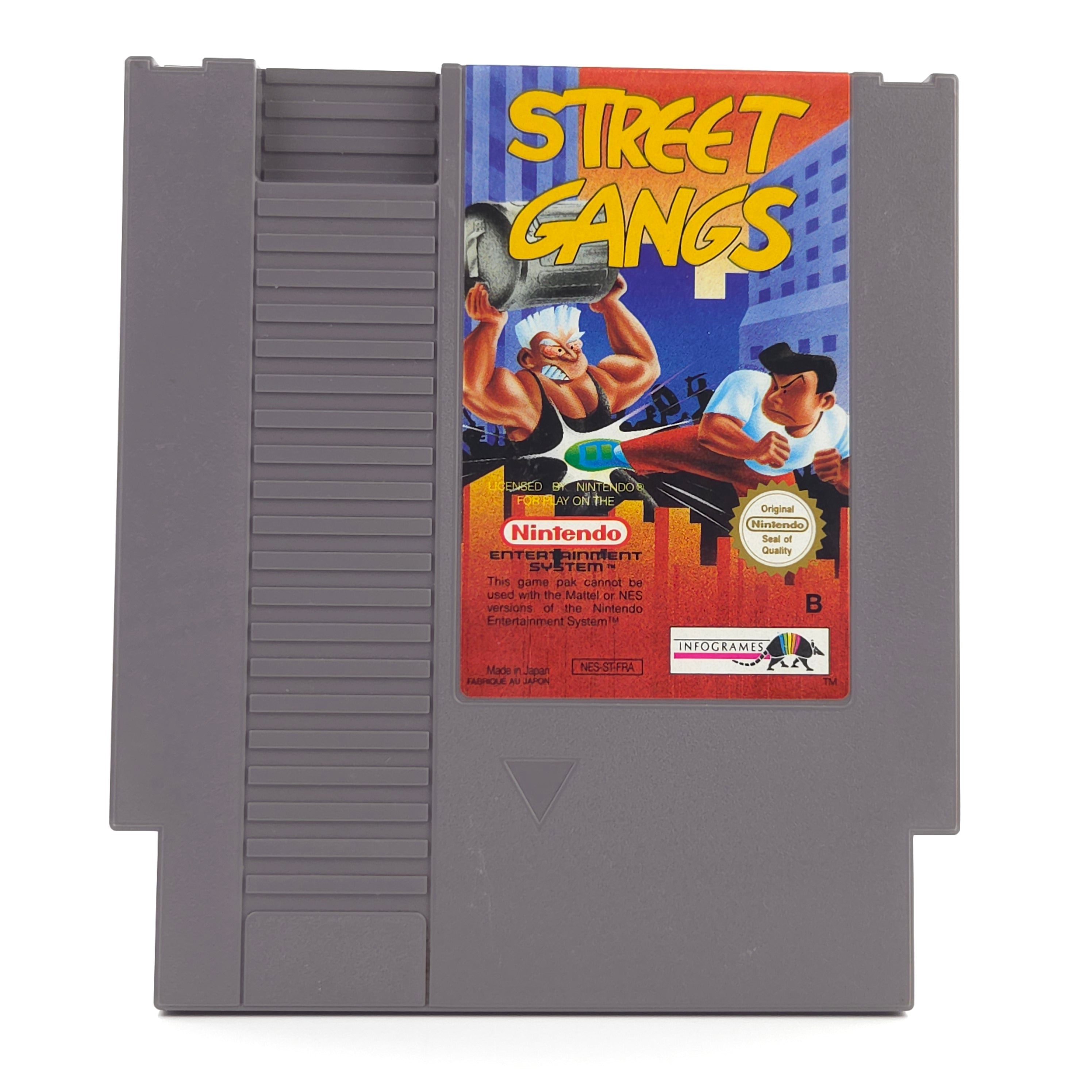 NES Spiel Street Gangs Modul mit Schutzhülle PAL-B FRA