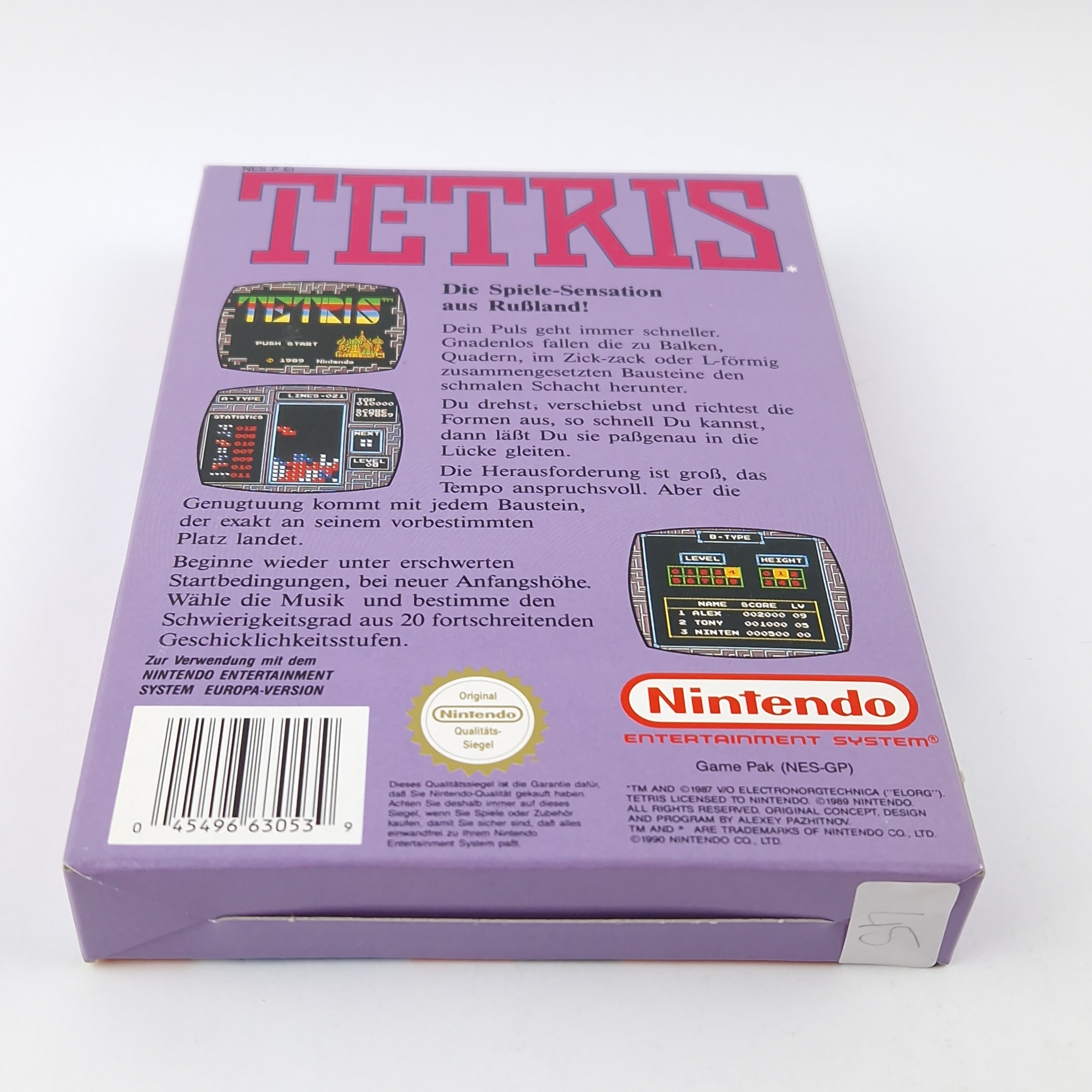 Nintendo NES Spiel – Tetris Modul Cartridge OVP PAL CIB