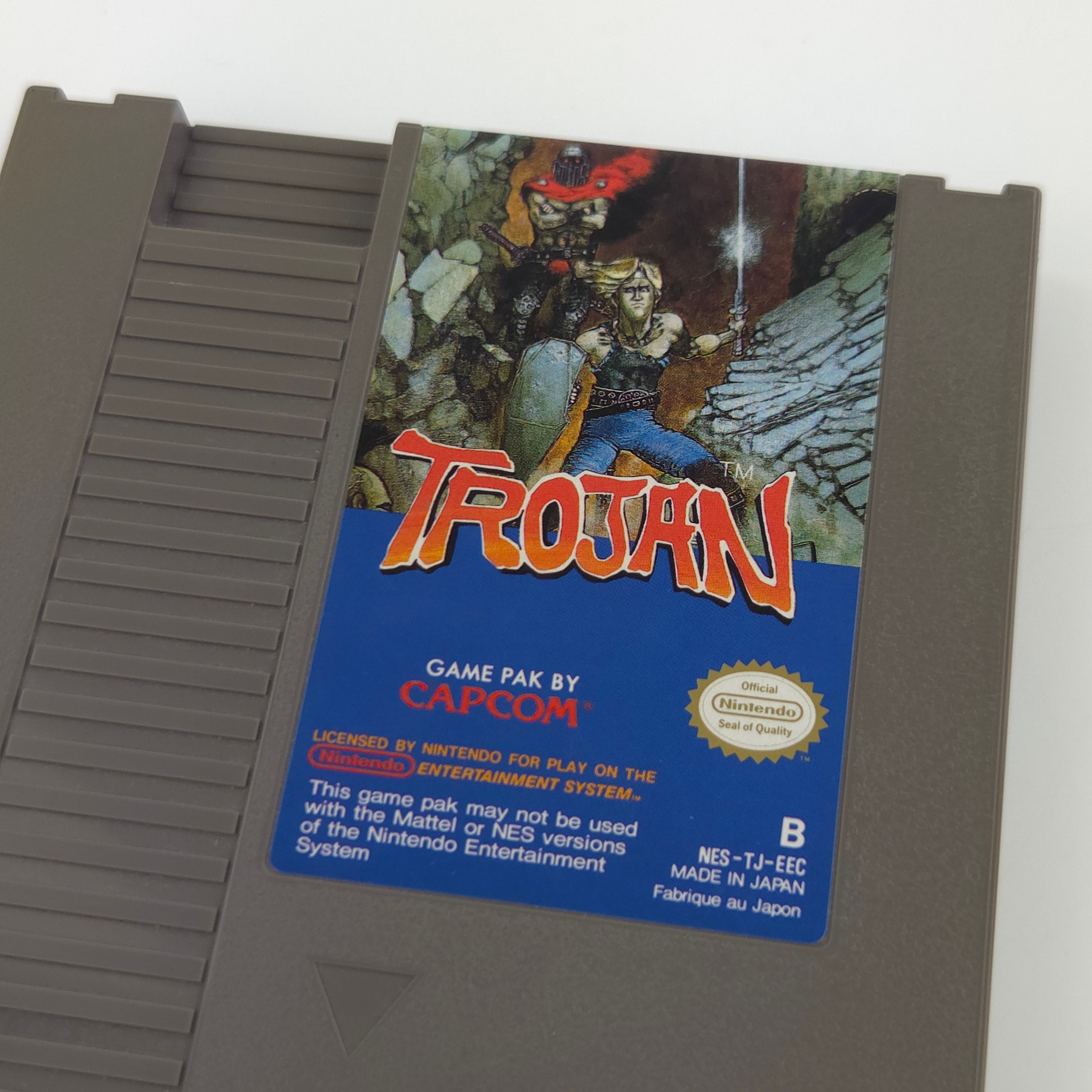 Nintendo NES Spiel Trojan Modul Schutzhülle CAPCOM PAL B