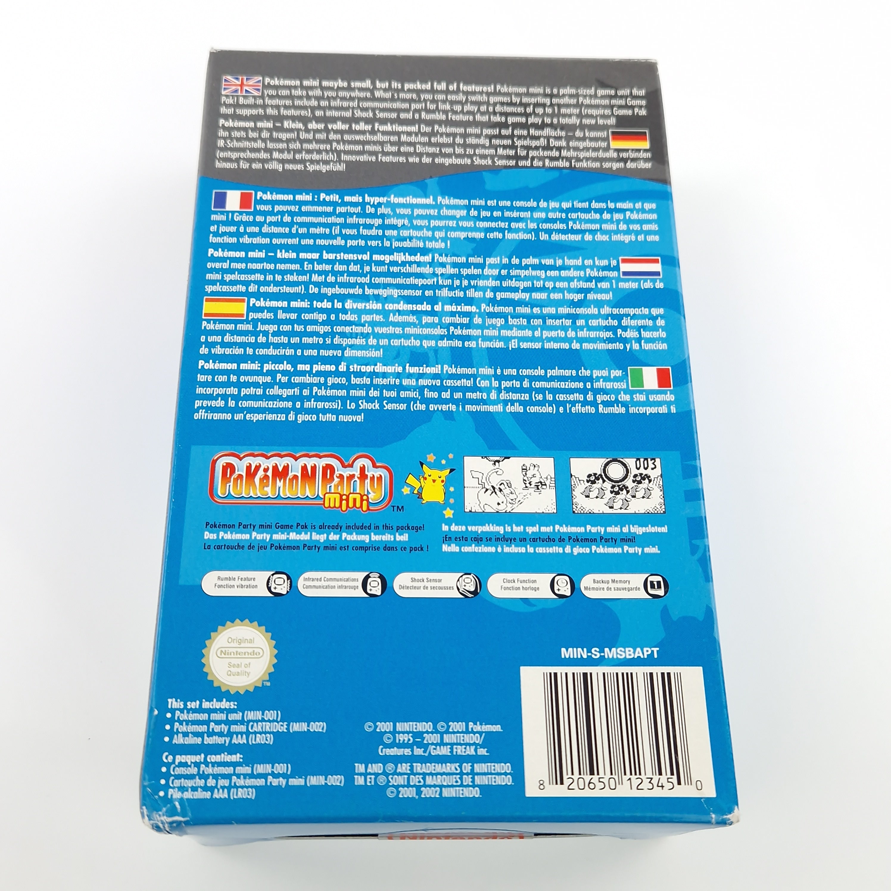 Nintendo Pokemon Mini Konsole Blau inkl. Pokemon Party OVP PAL