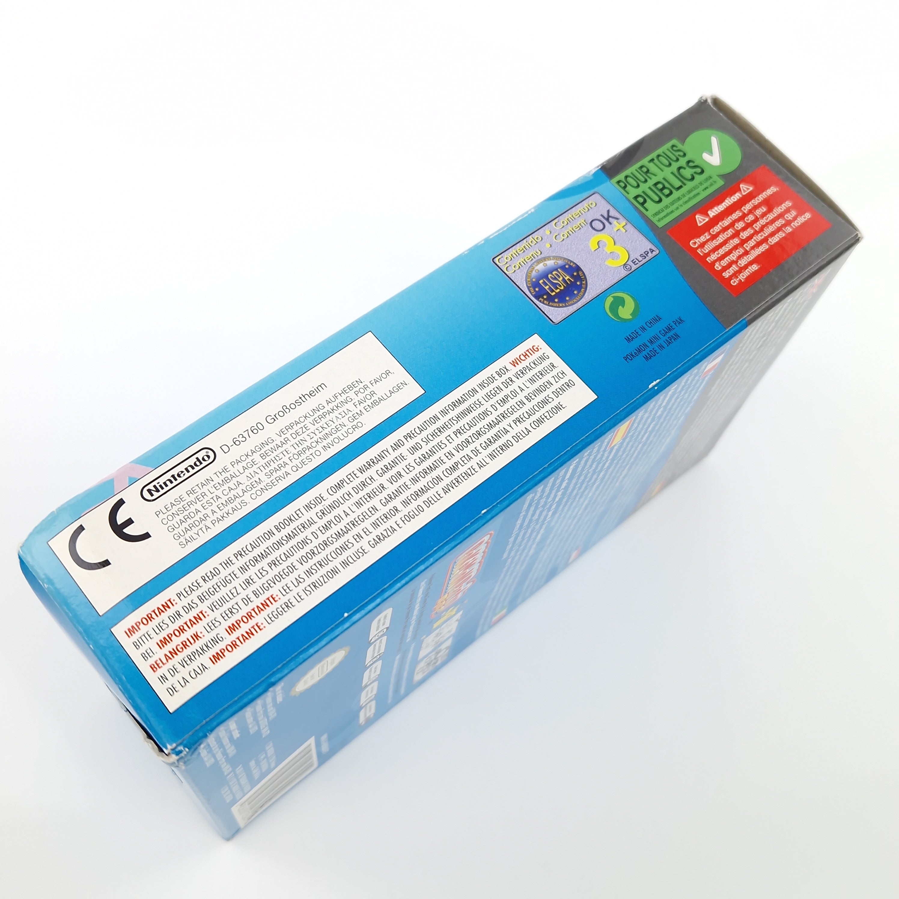 Nintendo Pokemon Mini Konsole Blau inkl. Pokemon Party OVP PAL