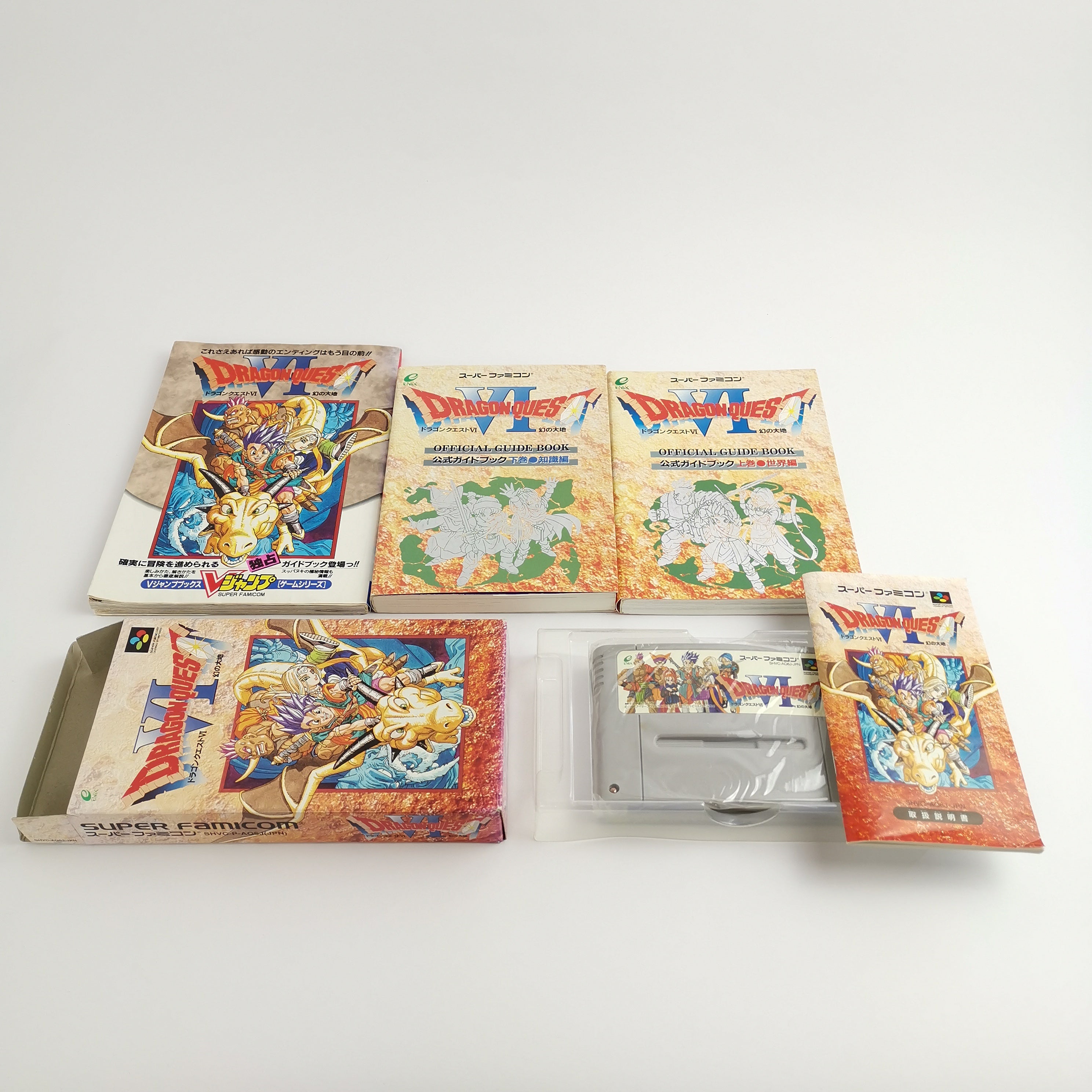Super Famicom Spiel – Dragon Quest VI + 3 Guide Books OVP