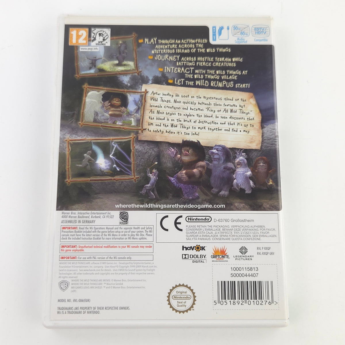 Nintendo Wii Spiel Where The Wild Things Are OVP PAL