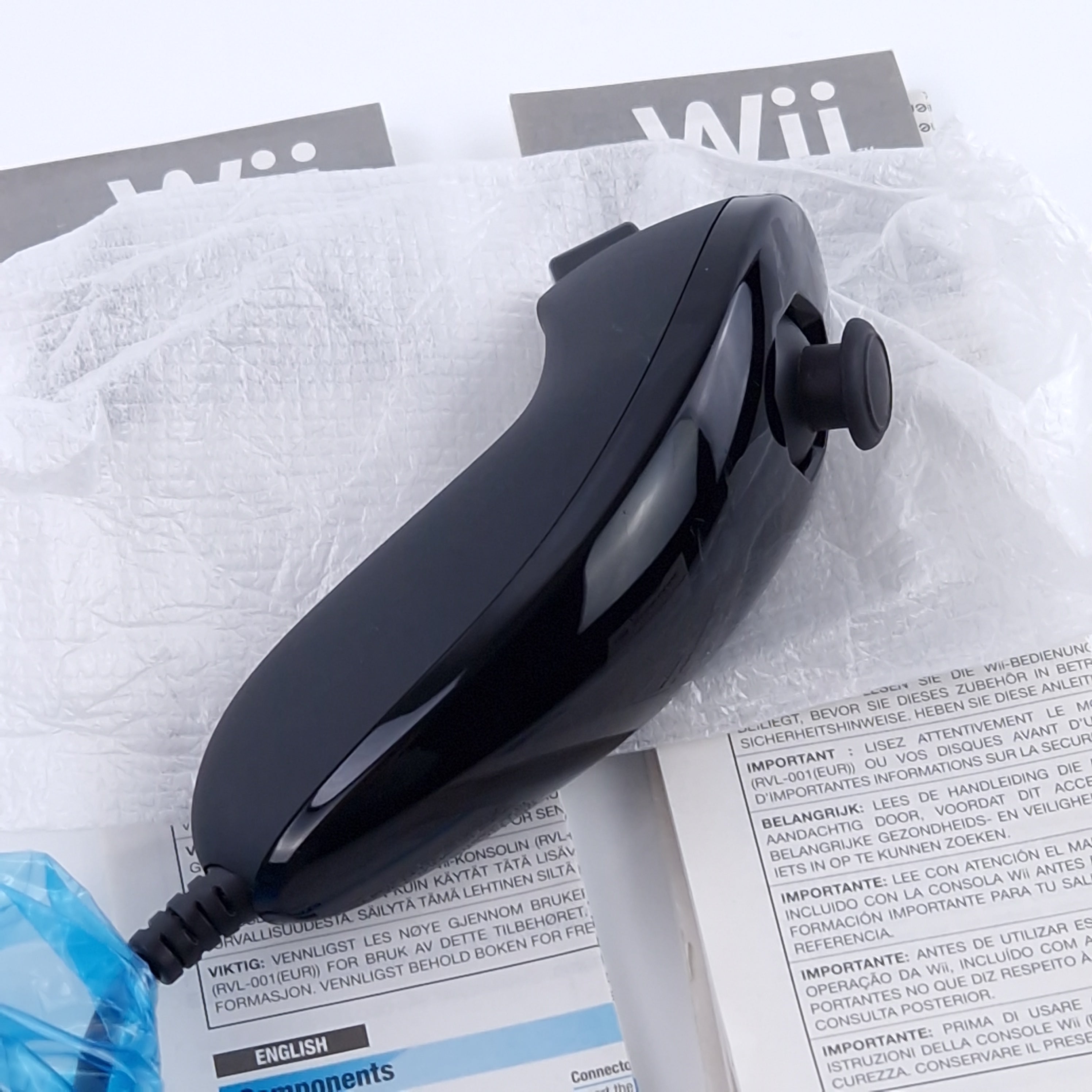 Nintendo Wii Zubehör – Original Nunchuk OVP schwarz Controller