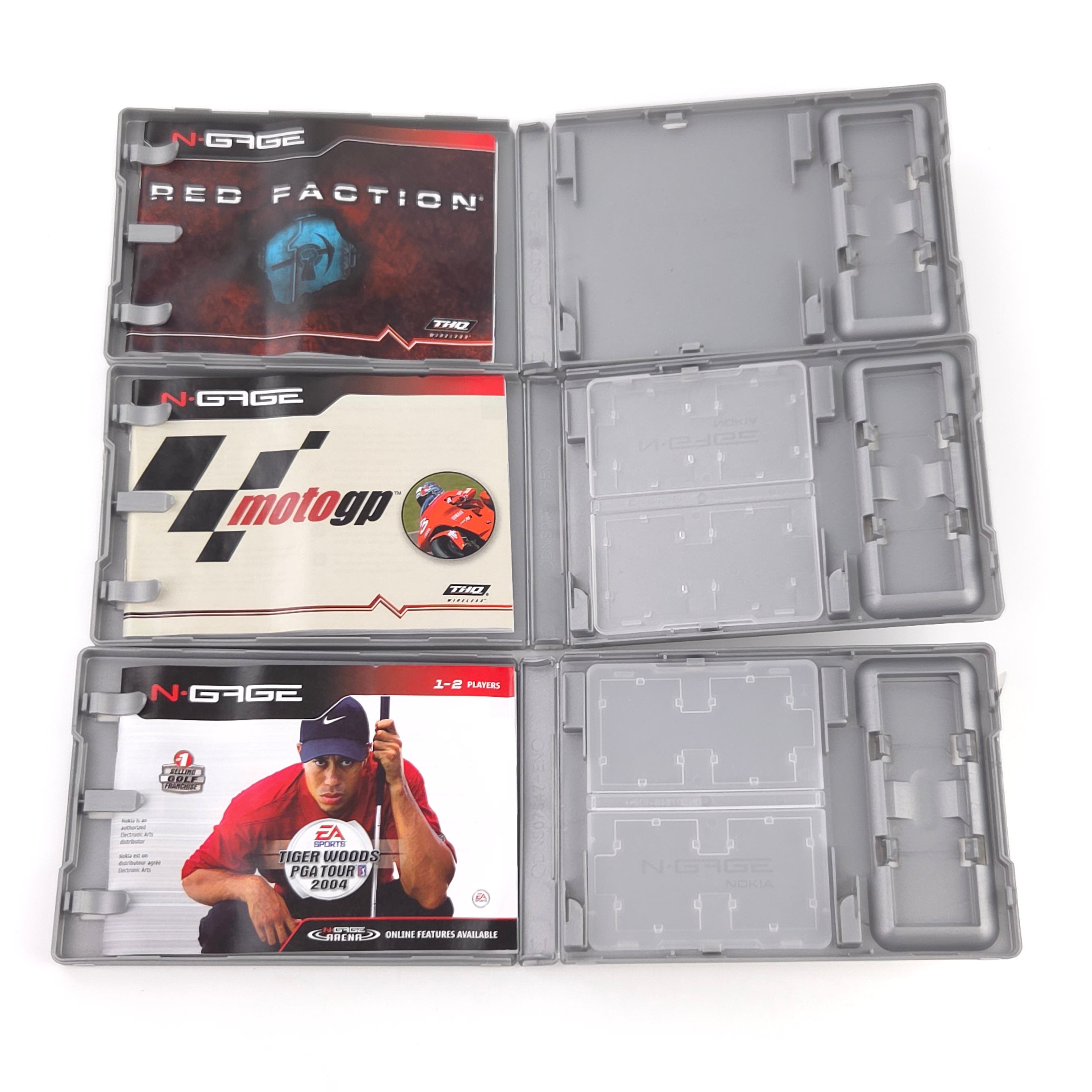 Nokia N-Gage 3 Leerverpackungen ohne Spiele - Tiger Woods, Moto GP & Red Faction
