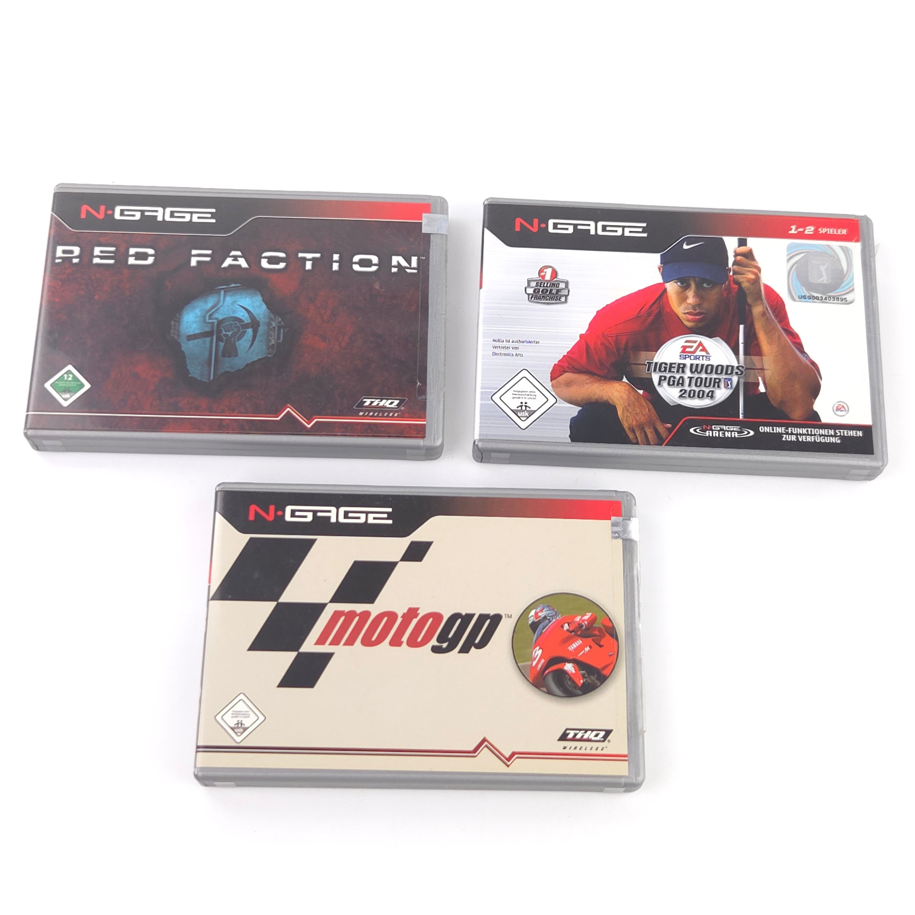 Nokia N-Gage 3 Leerverpackungen ohne Spiele - Tiger Woods, Moto GP & Red Faction