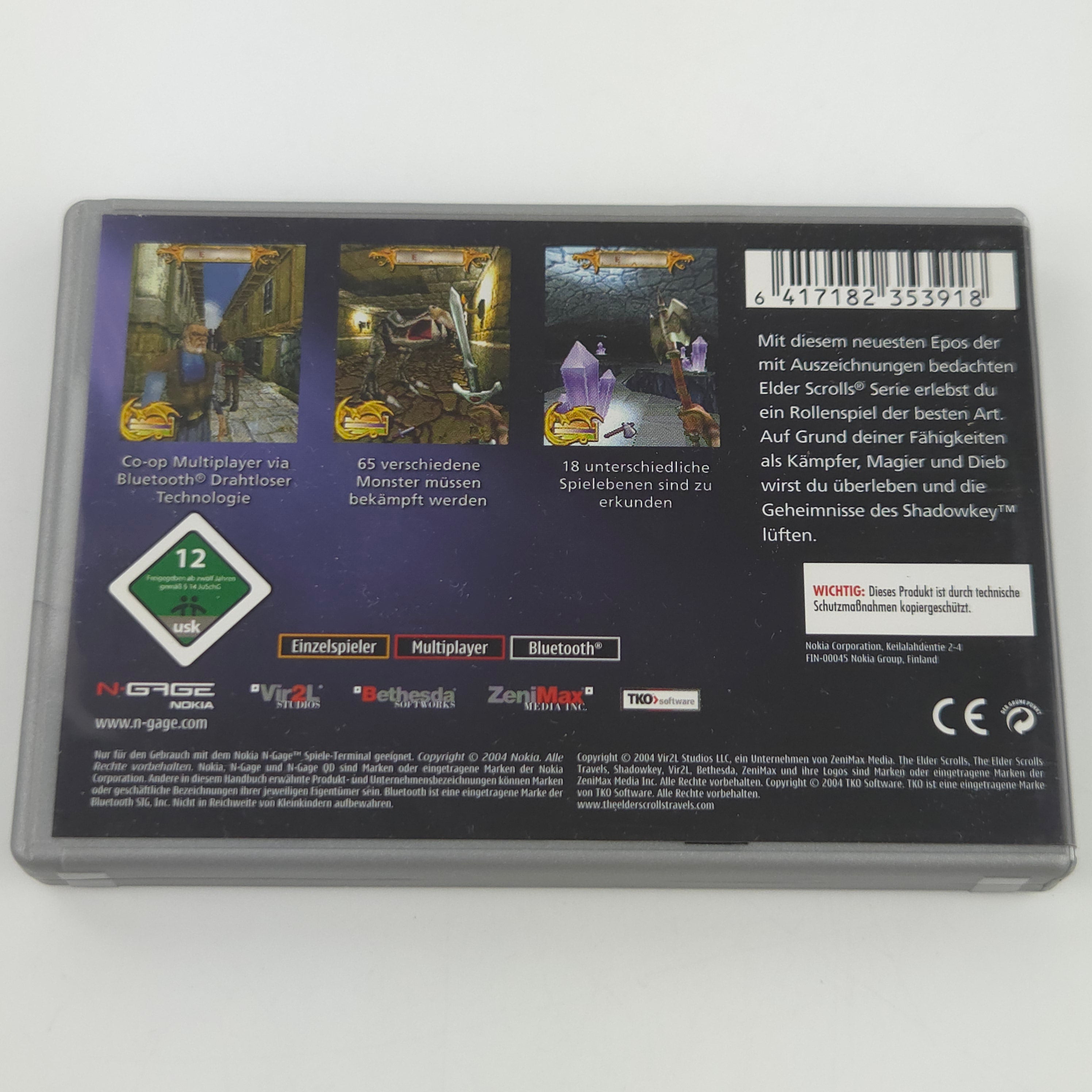 Nokia N-Gage Spiel The Elder Scrolls Shadowkey OVP