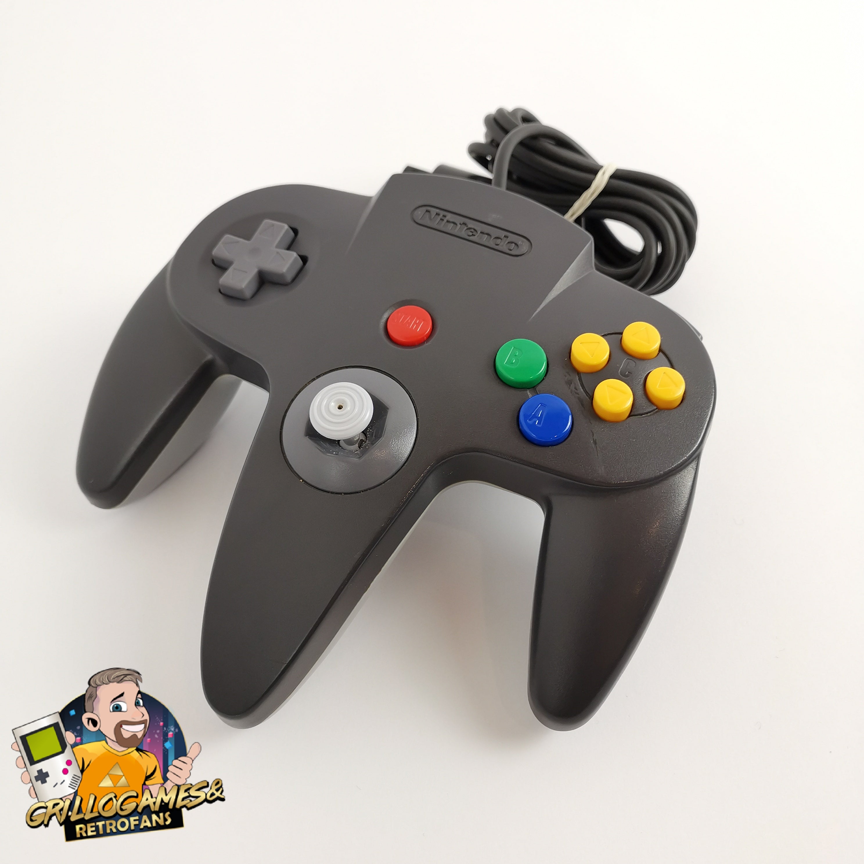 Nintendo 64 Controller Schwarz Grau Original Zubehör N64 PAL