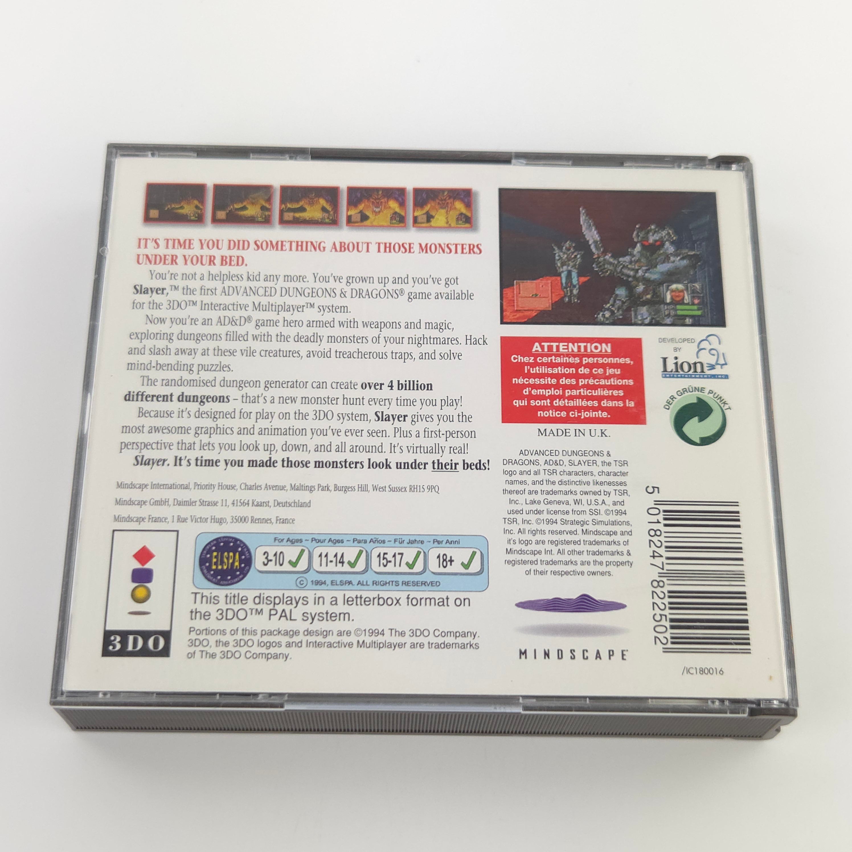 Panasonic 3DO Spiel Slayer OVP CD PAL Advanced D&D
