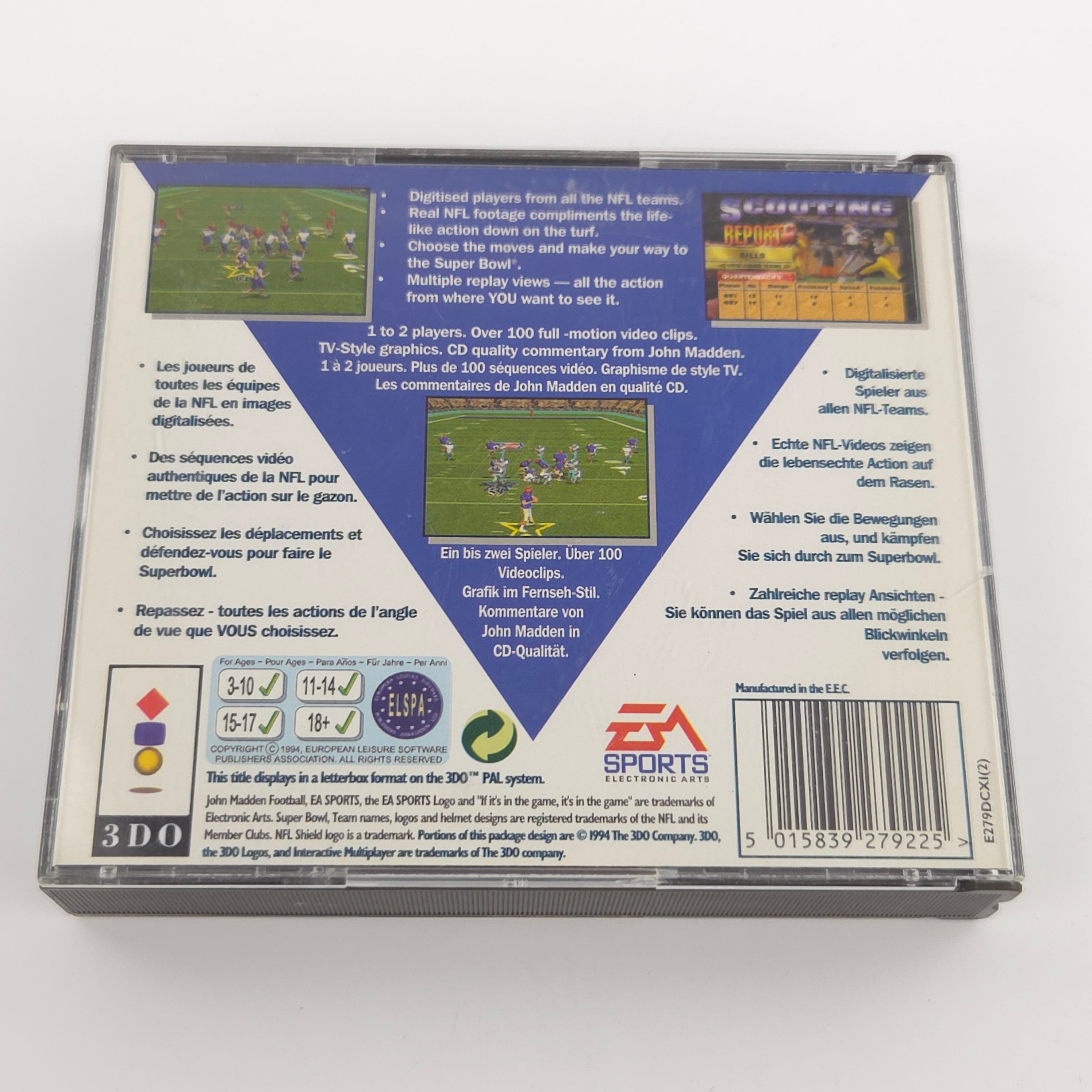 Panasonic 3DO Spiel John Madden NFL Football OVP PAL