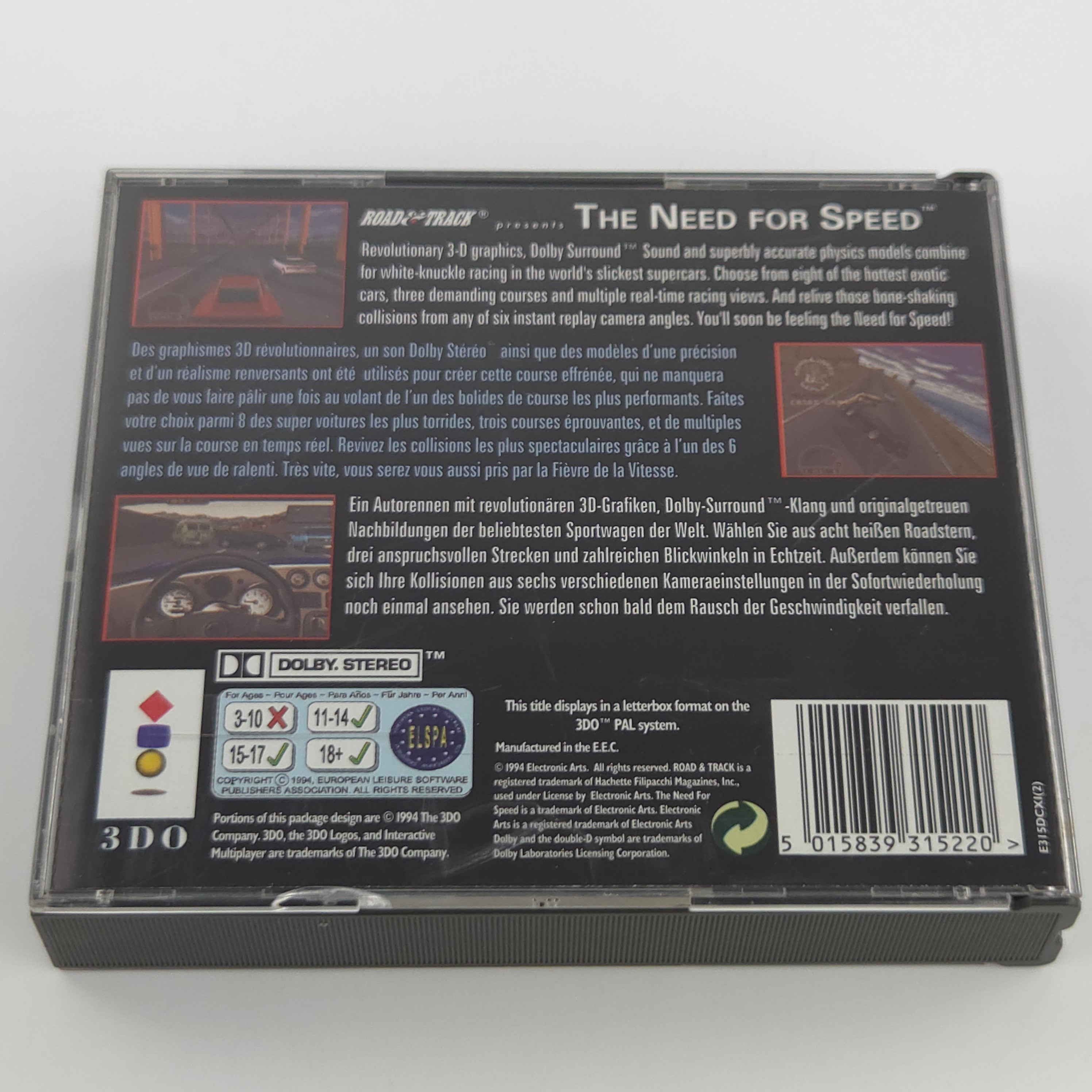 Panasonic 3DO Spiel The Need for Speed OVP