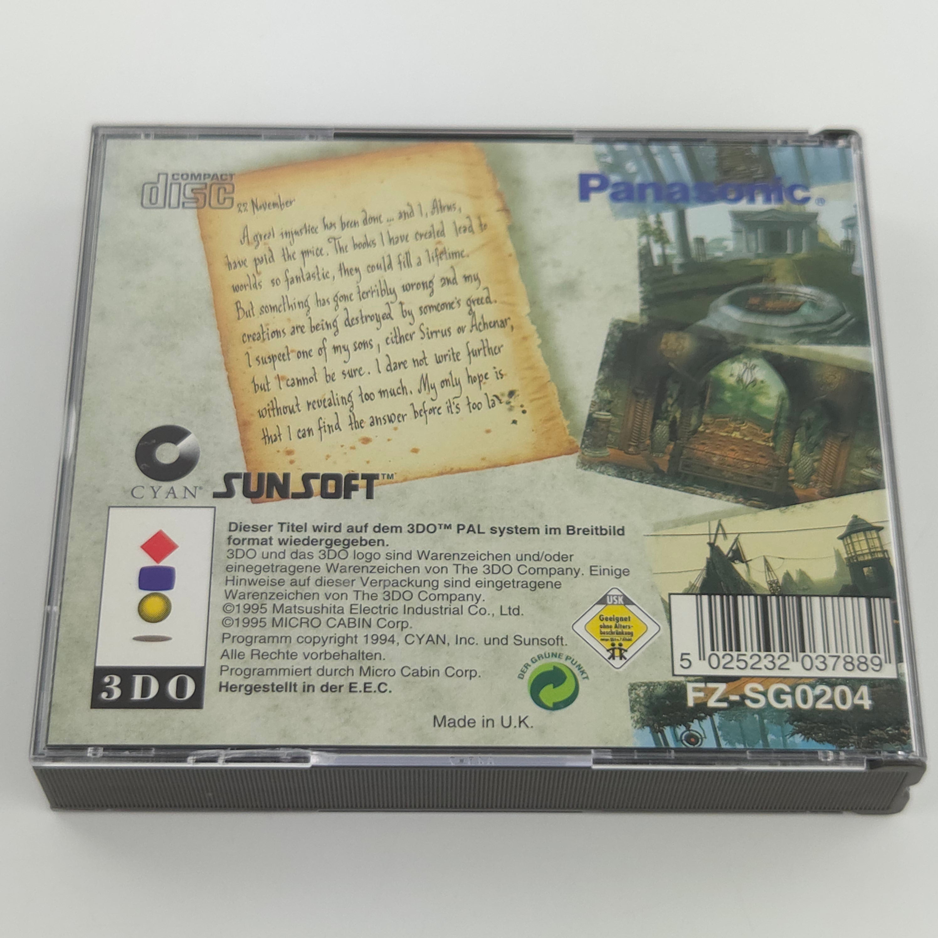 Panasonic 3DO Spiel Myst OVP PAL 1995