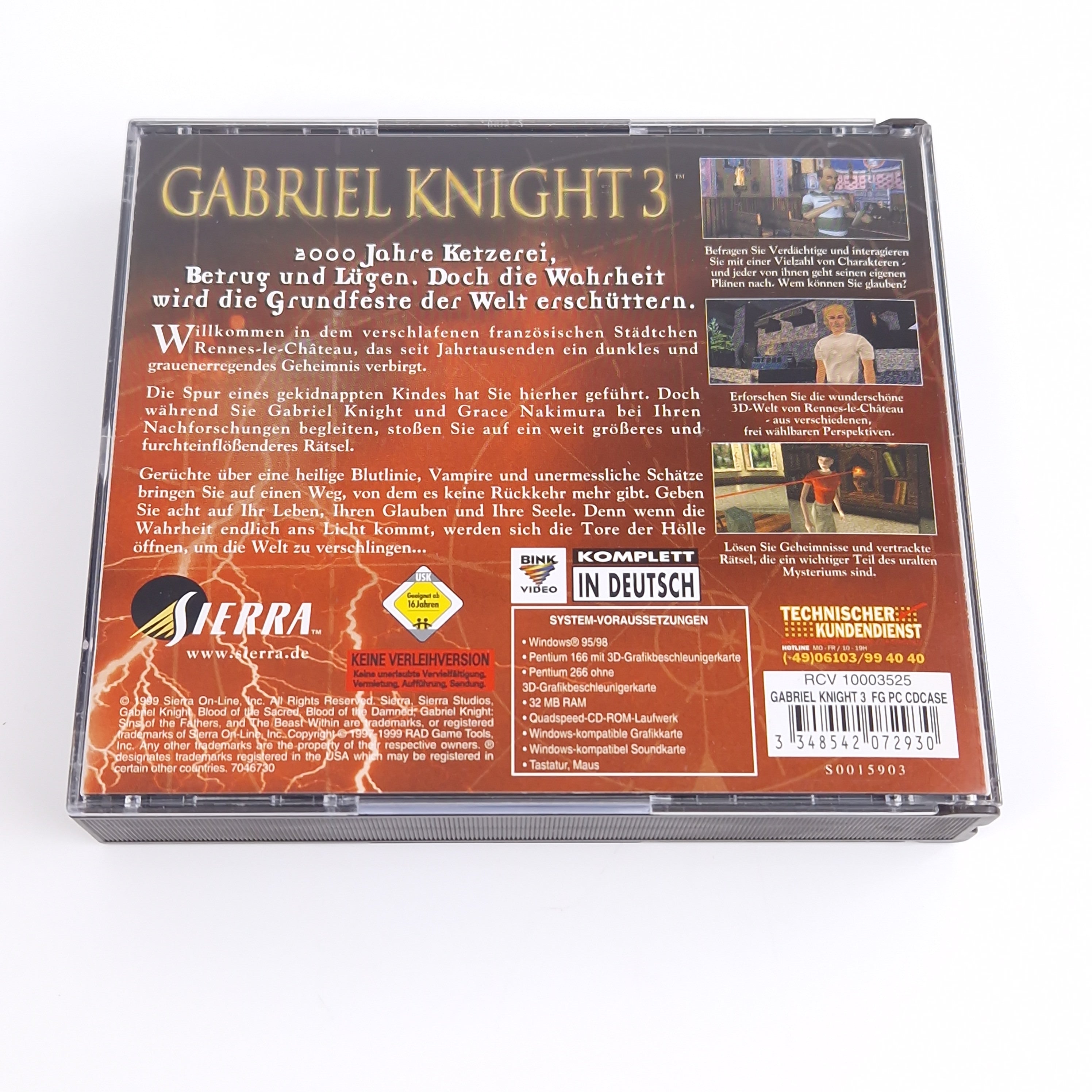 PC Spiel – Gabriel Knight 3 Double Case nahezu neuwertig