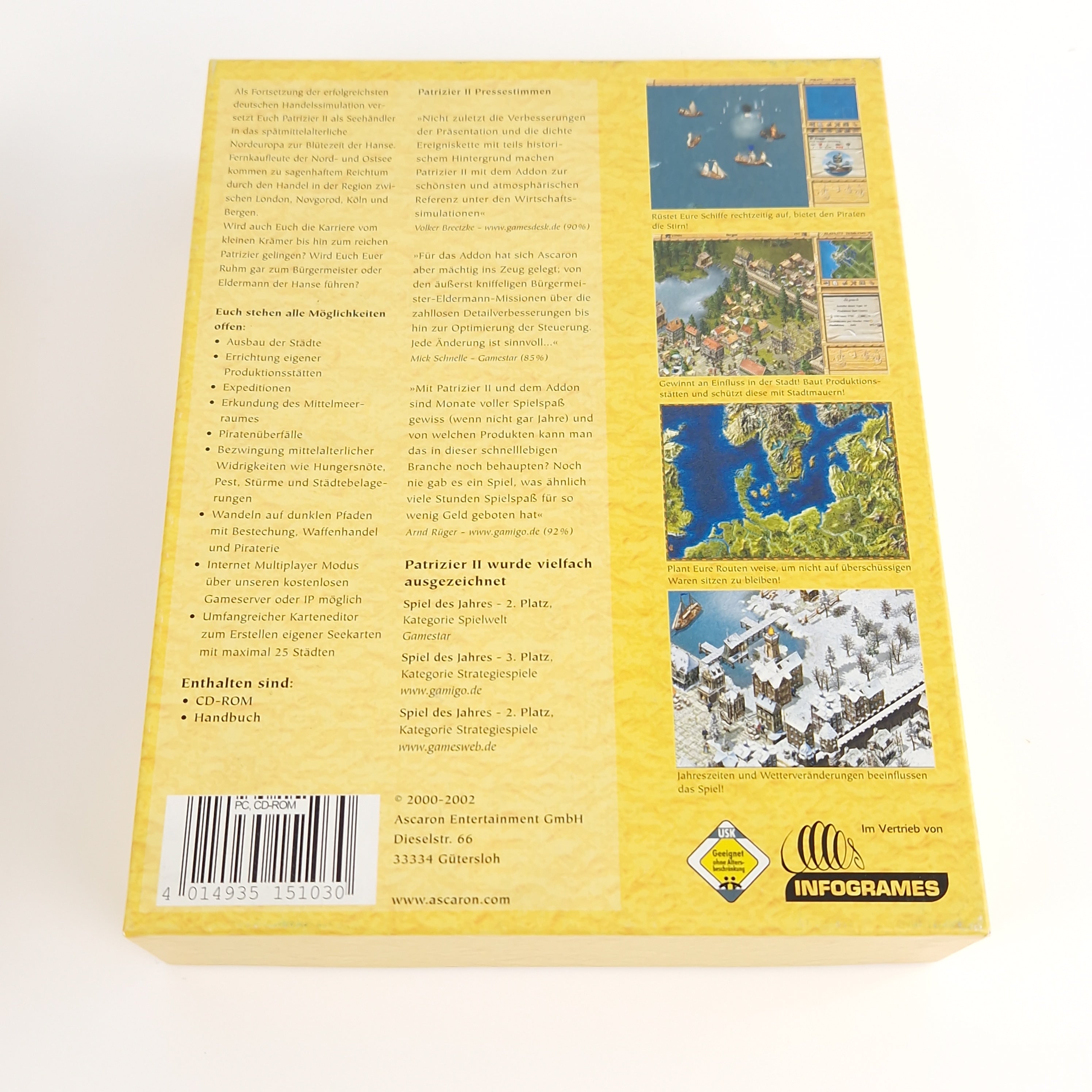 PC Spiel – Patrizier II Gold Edition Big Box OVP